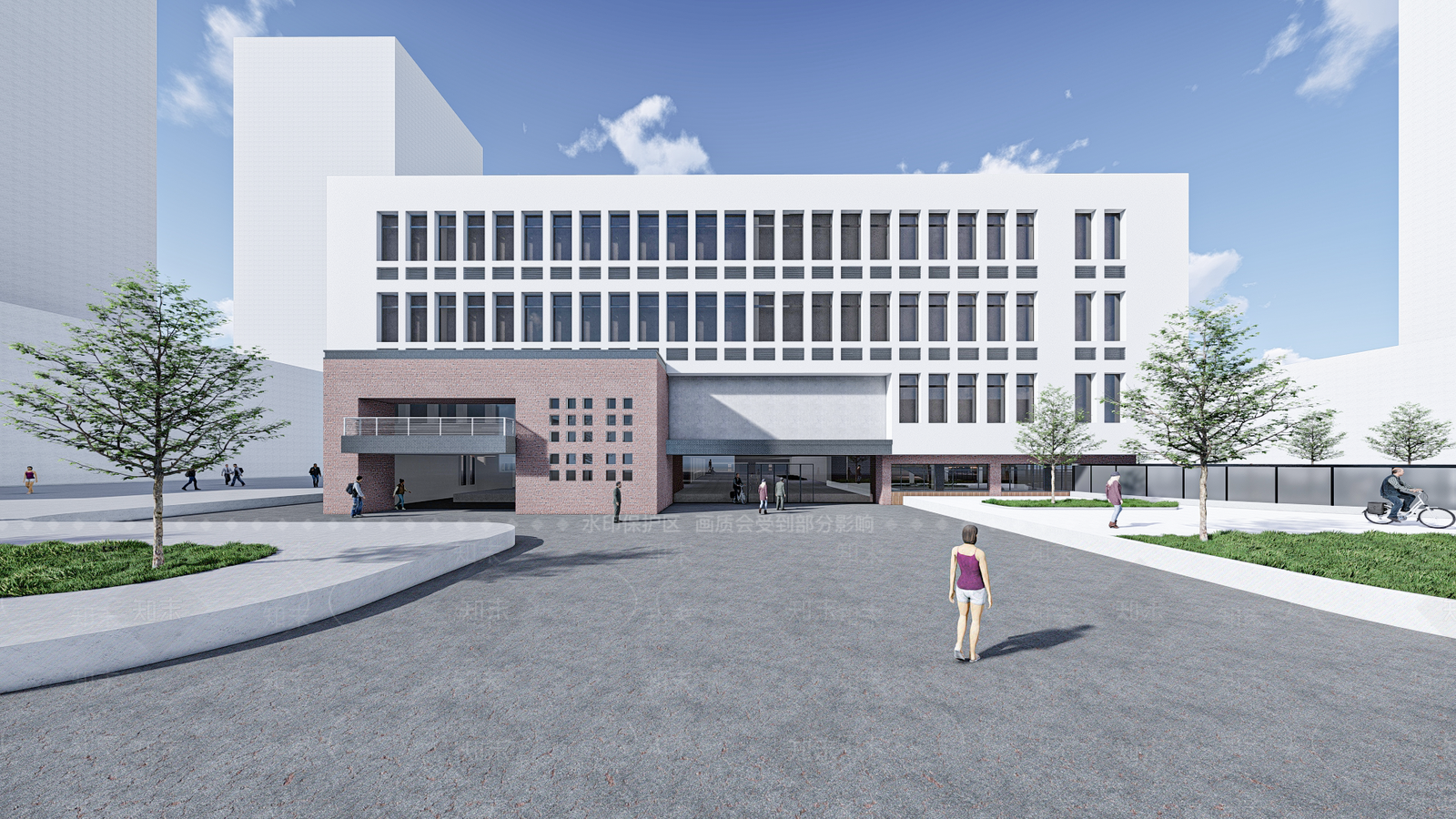 现代图书馆建筑SU模型下载【ID:1131055521】