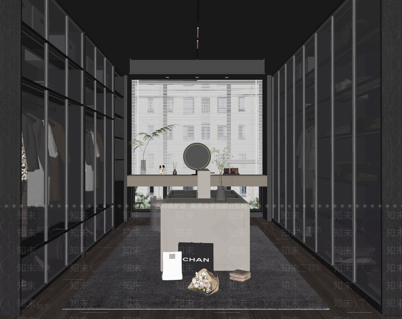 现代衣帽间SU模型下载【ID:1131055102】