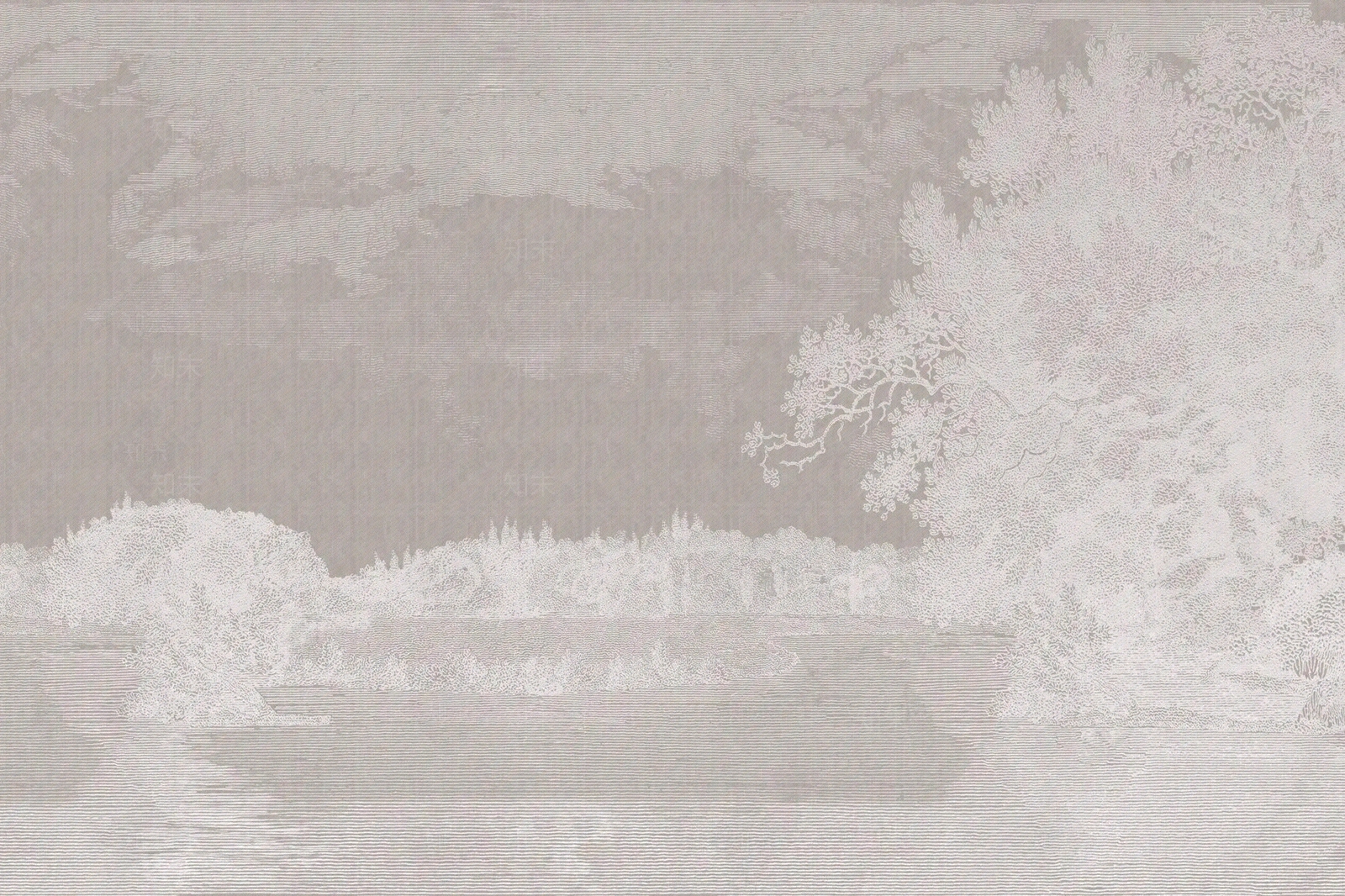 暖灰色植物新中式壁画贴图下载【ID:1131060566】