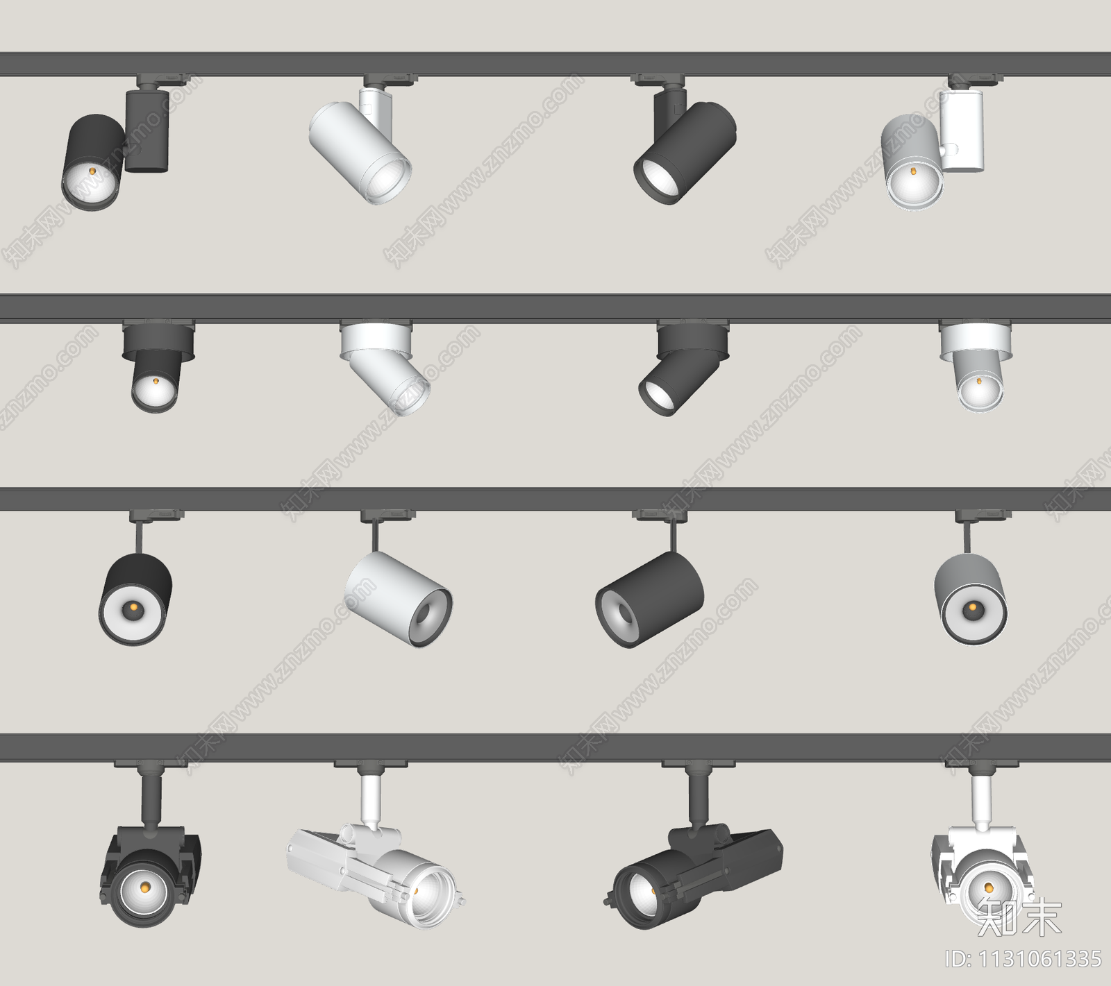 现代轨道射灯组合SU模型下载【ID:1131061335】