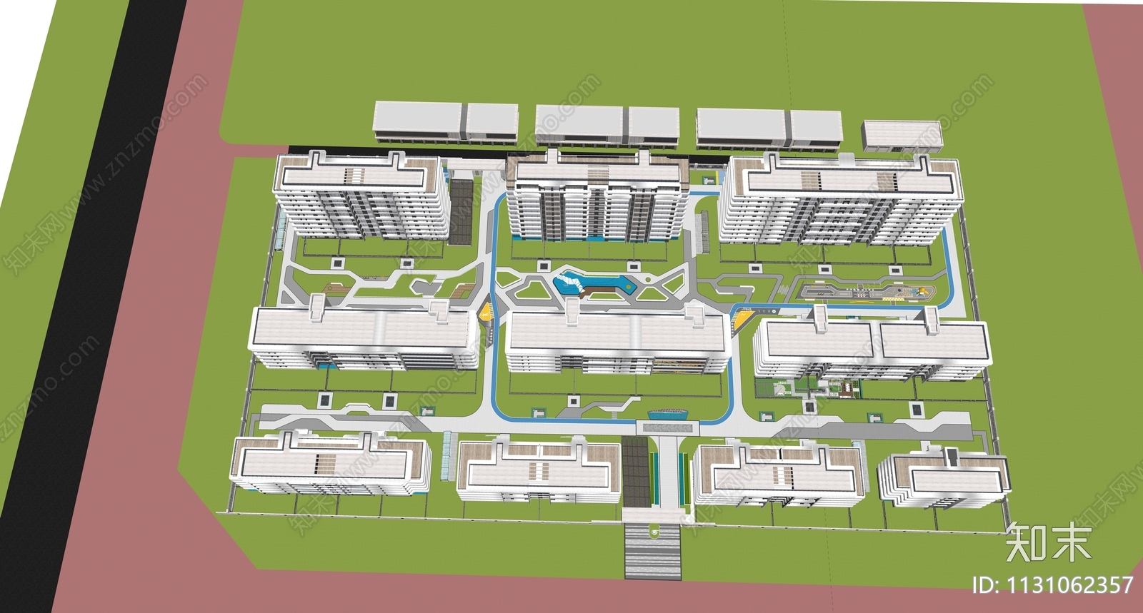 现代小区景观SU模型下载【ID:1131062357】
