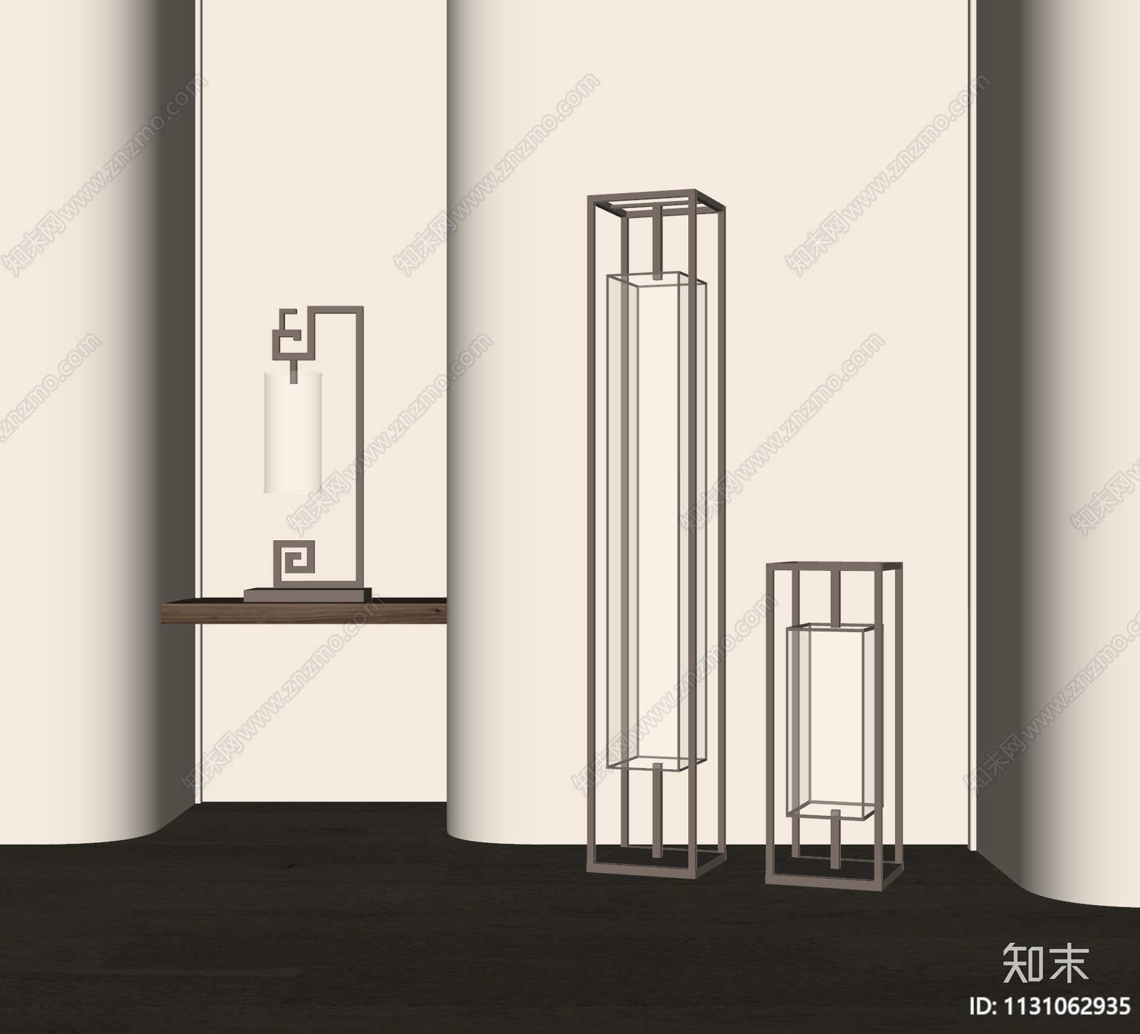 新中式台灯落地灯组合SU模型下载【ID:1131062935】