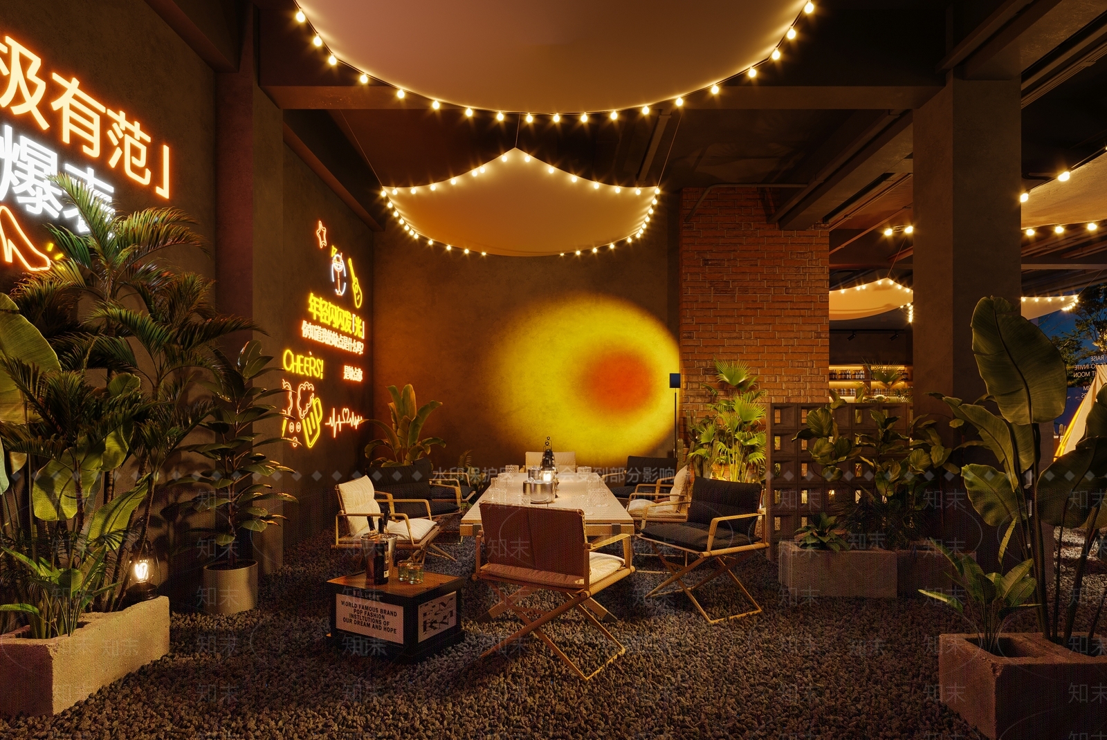 现代露营风室内酒吧3D模型下载【ID:1131066013】