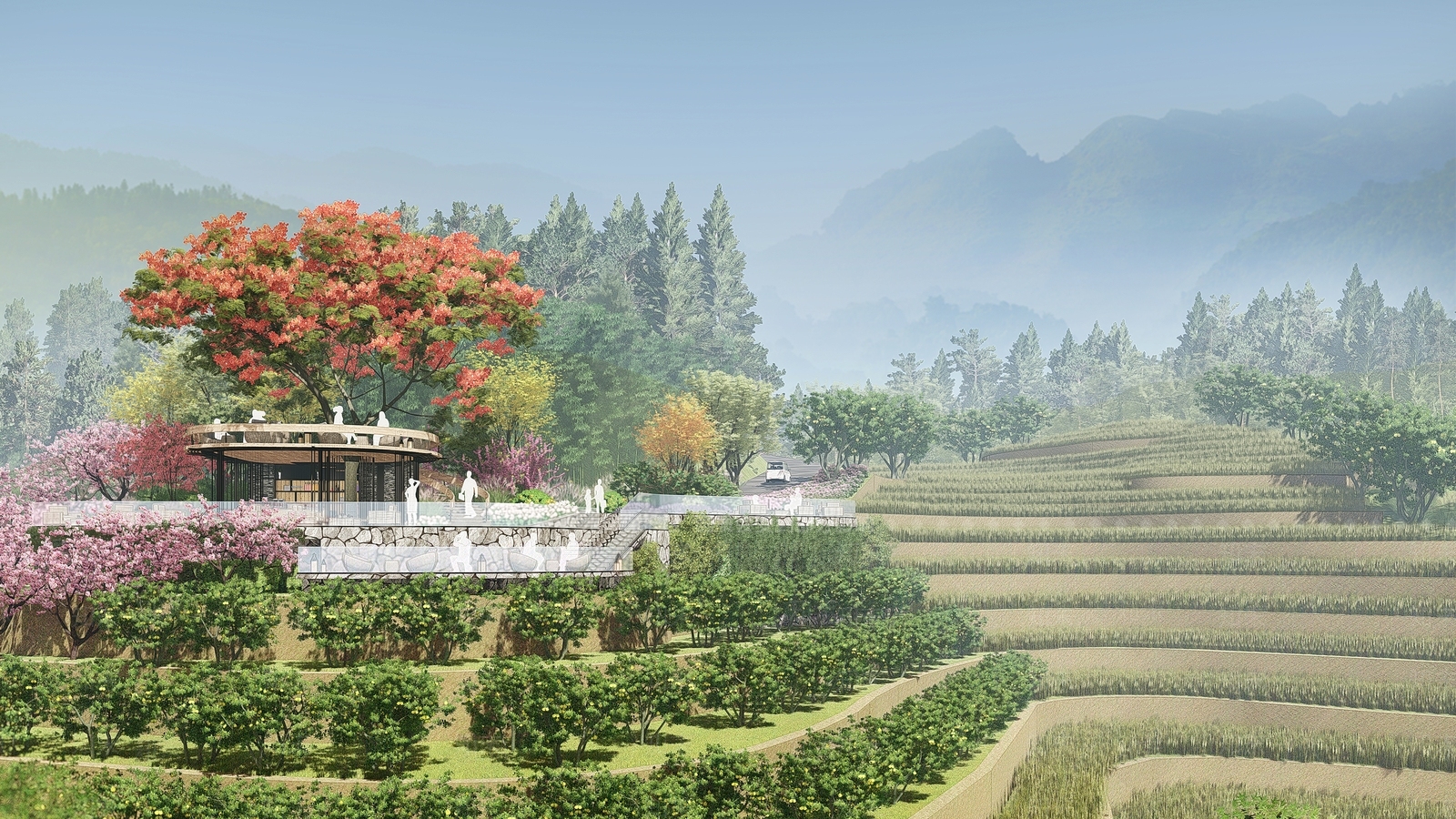 现代景观公园SU模型下载【ID:1131066007】