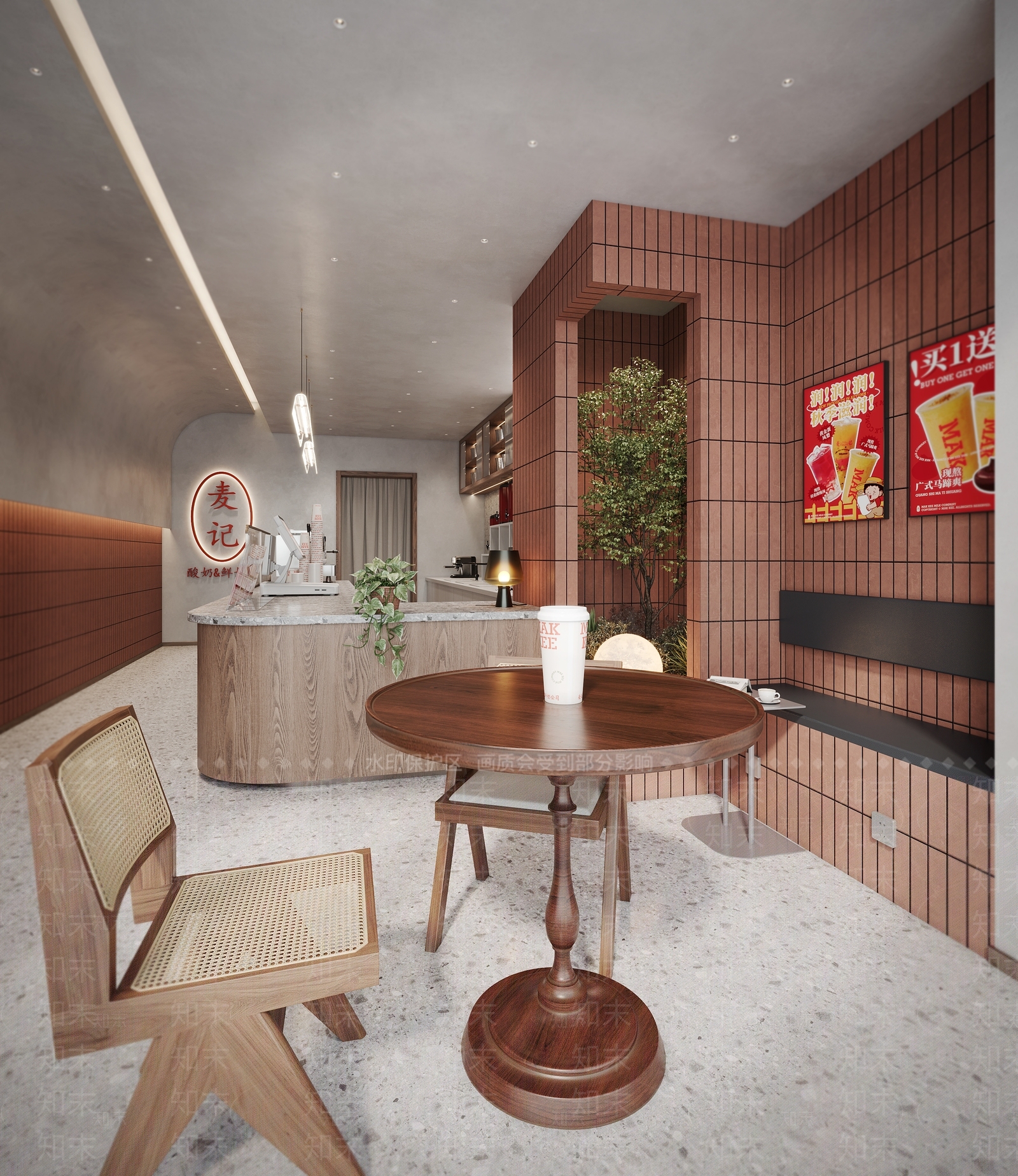 现代奶茶店3D模型下载【ID:1131092878】
