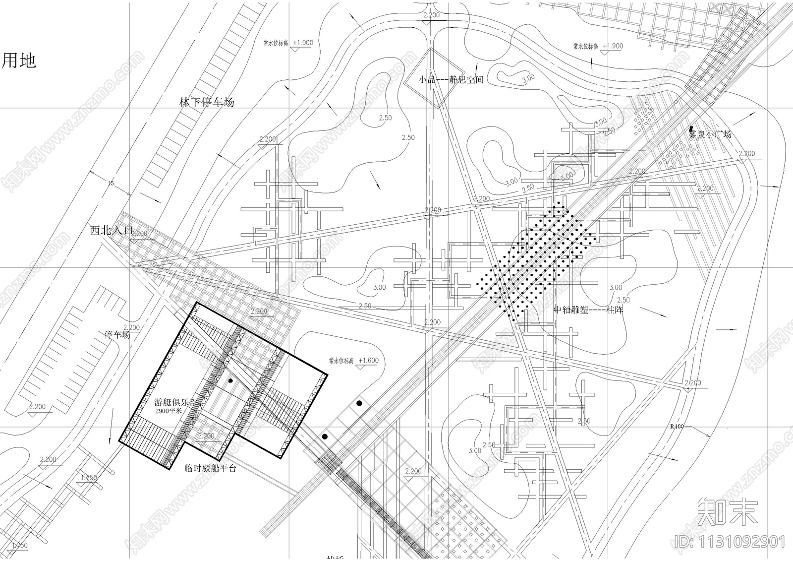 湿地公园景观平面图cad施工图下载【ID:1131092901】