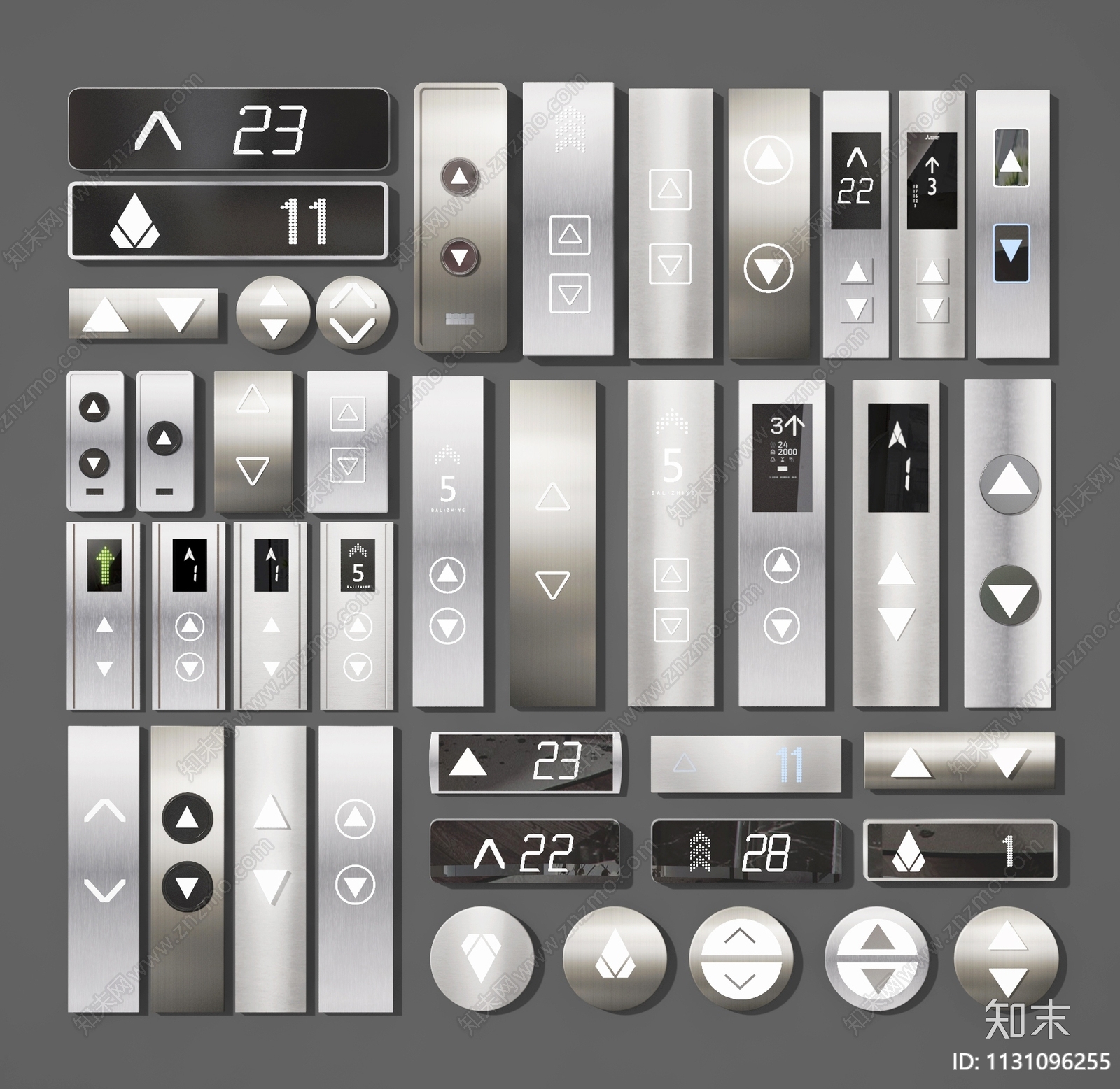 电梯按键3D模型下载【ID:1131096255】