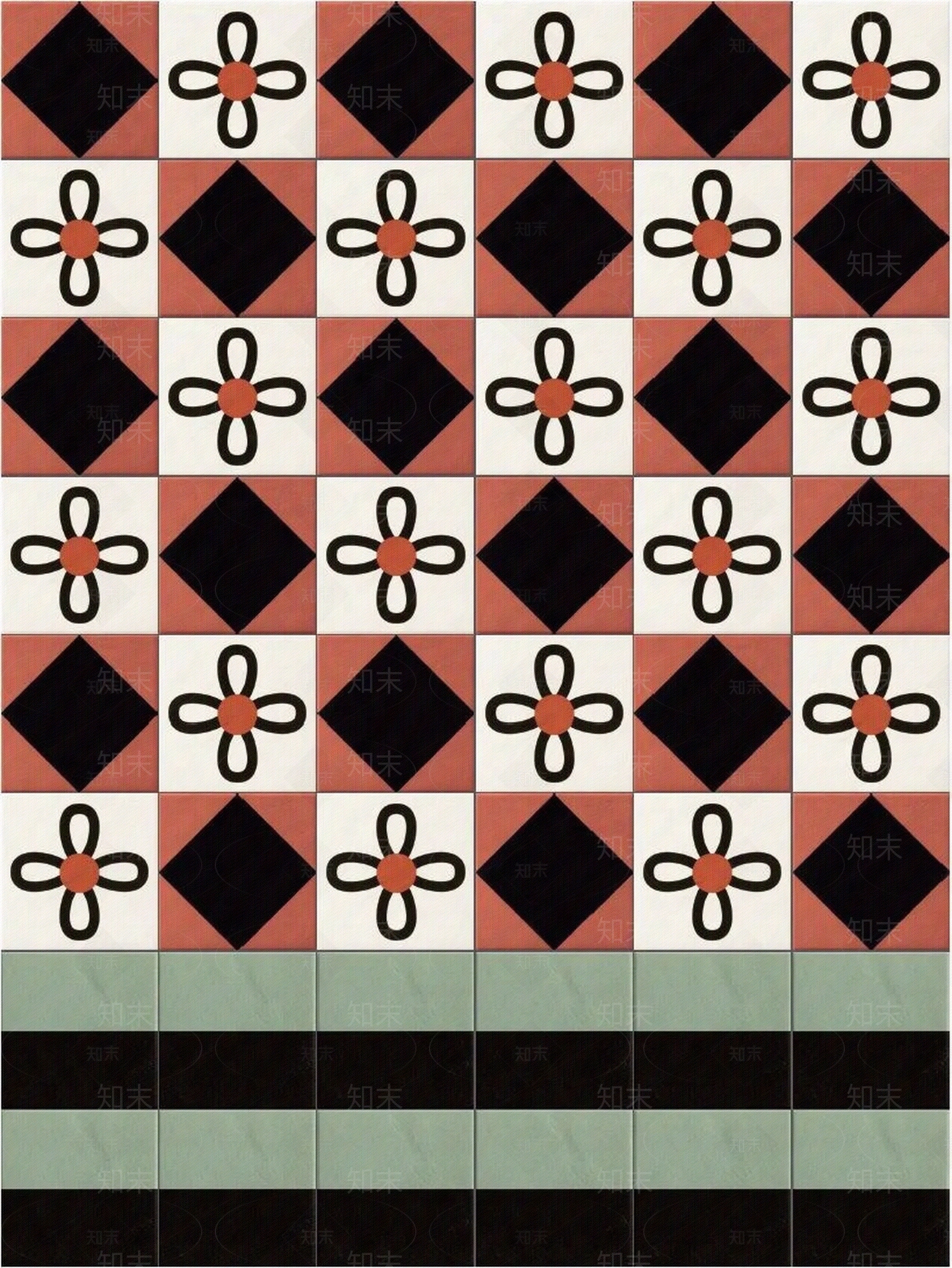 中式印花拼花瓷砖花砖贴图下载【ID:1131097733】