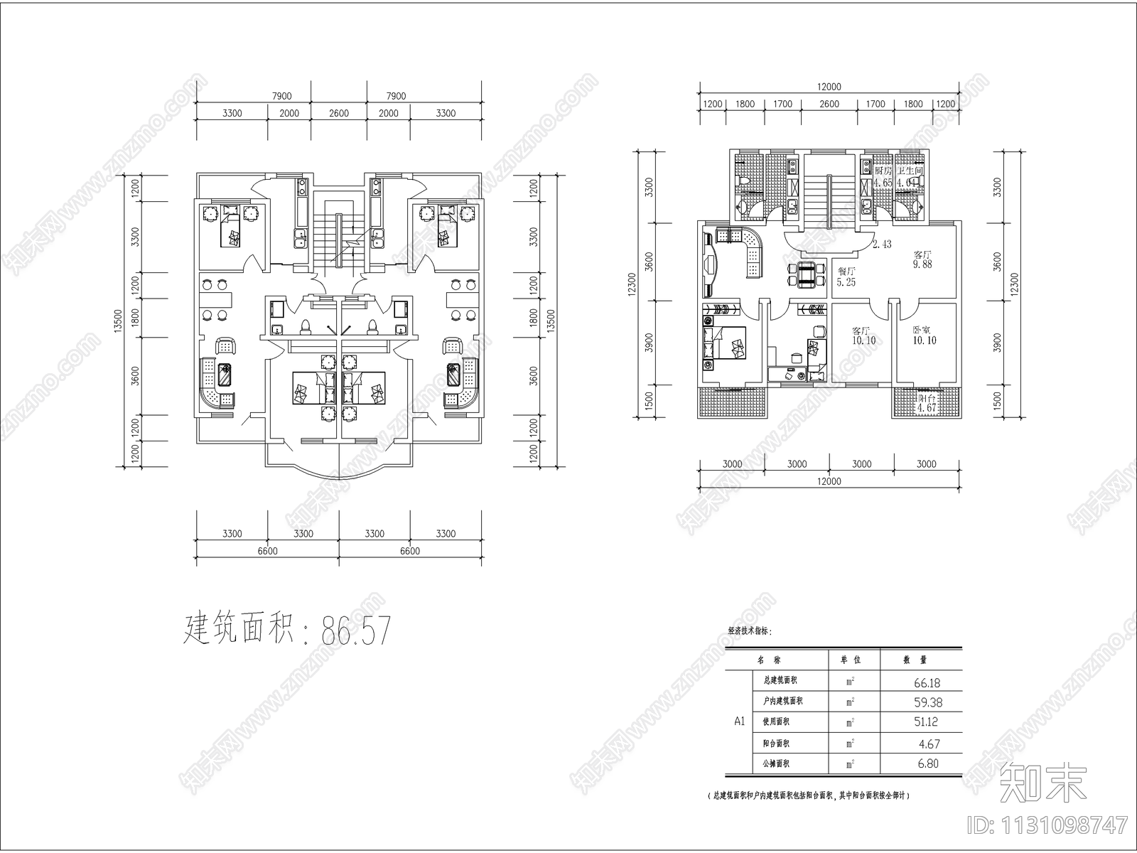 25套多层住宅经典户型施工图下载【ID:1131098747】