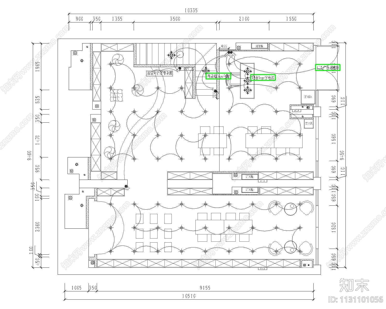 撞色设计绘本馆室内cad施工图下载【ID:1131101056】