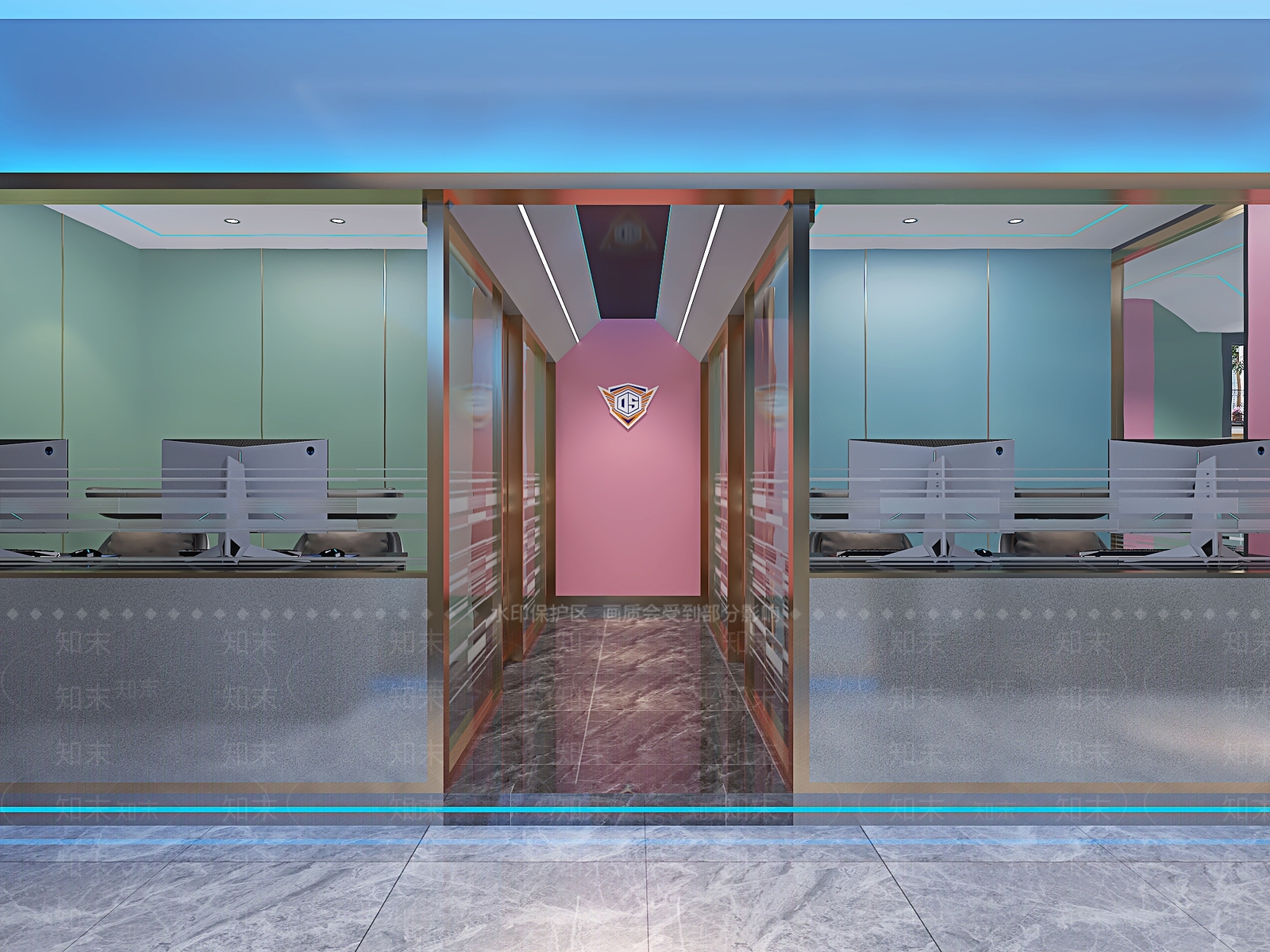 工业风网吧网咖3D模型下载【ID:1131104010】
