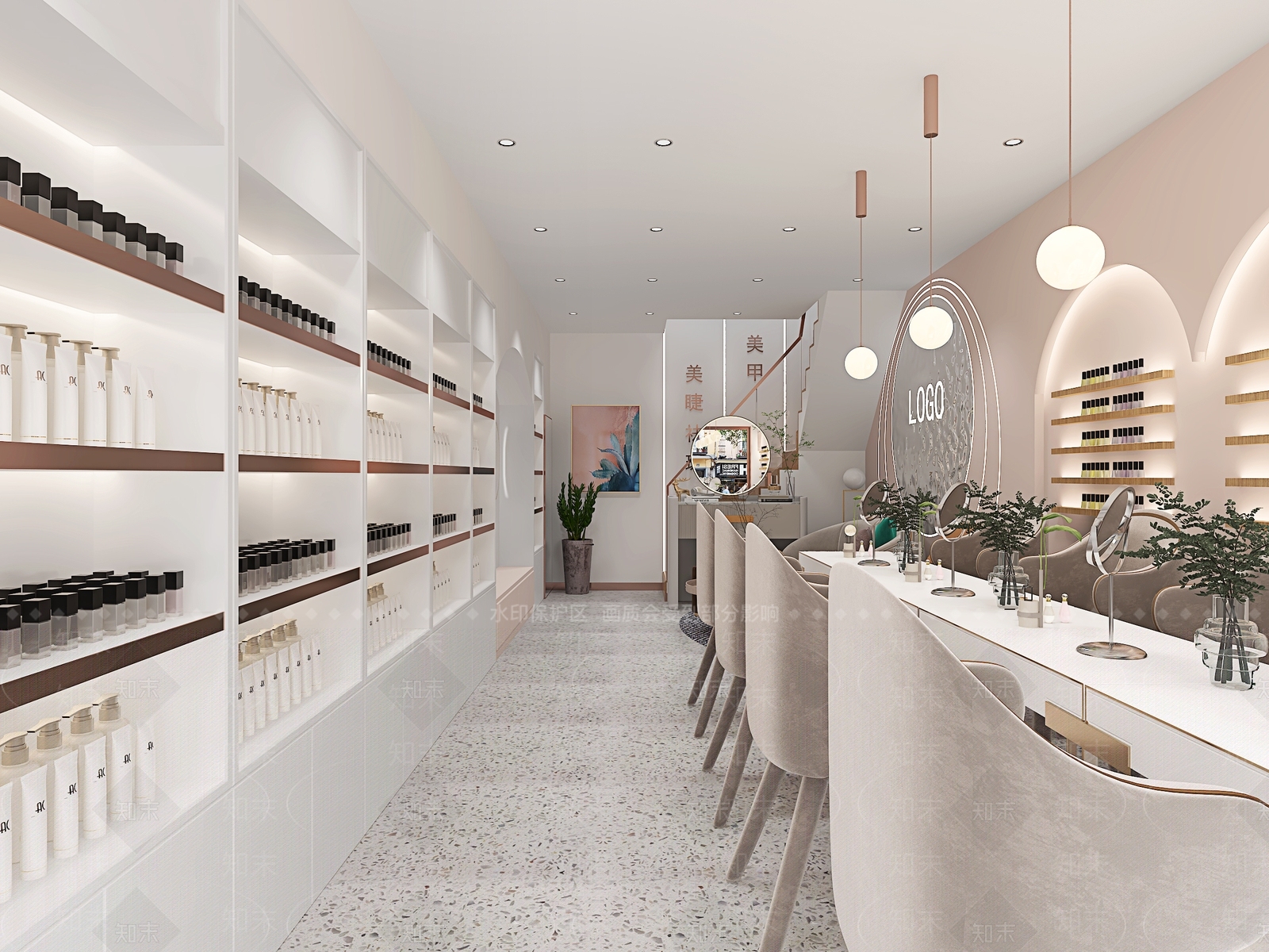 现代美甲店3D模型下载【ID:1131105511】