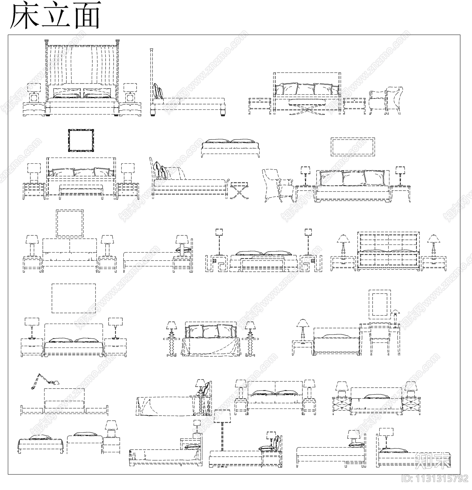 床桌椅沙发平立面施工图下载【ID:1131315792】