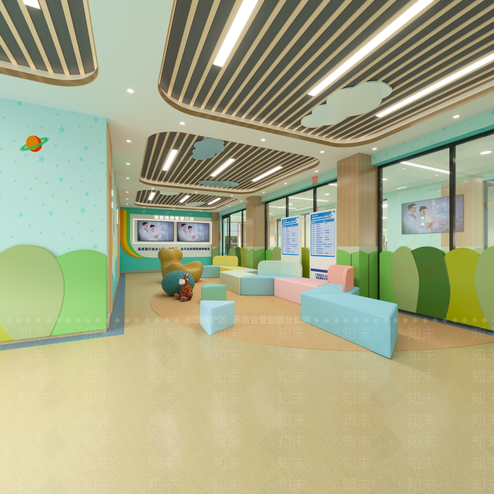 现代幼儿园教室3D模型下载【ID:1131106142】
