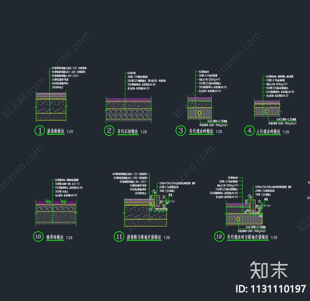 道路通用做法详图cad施工图下载【ID:1131110197】
