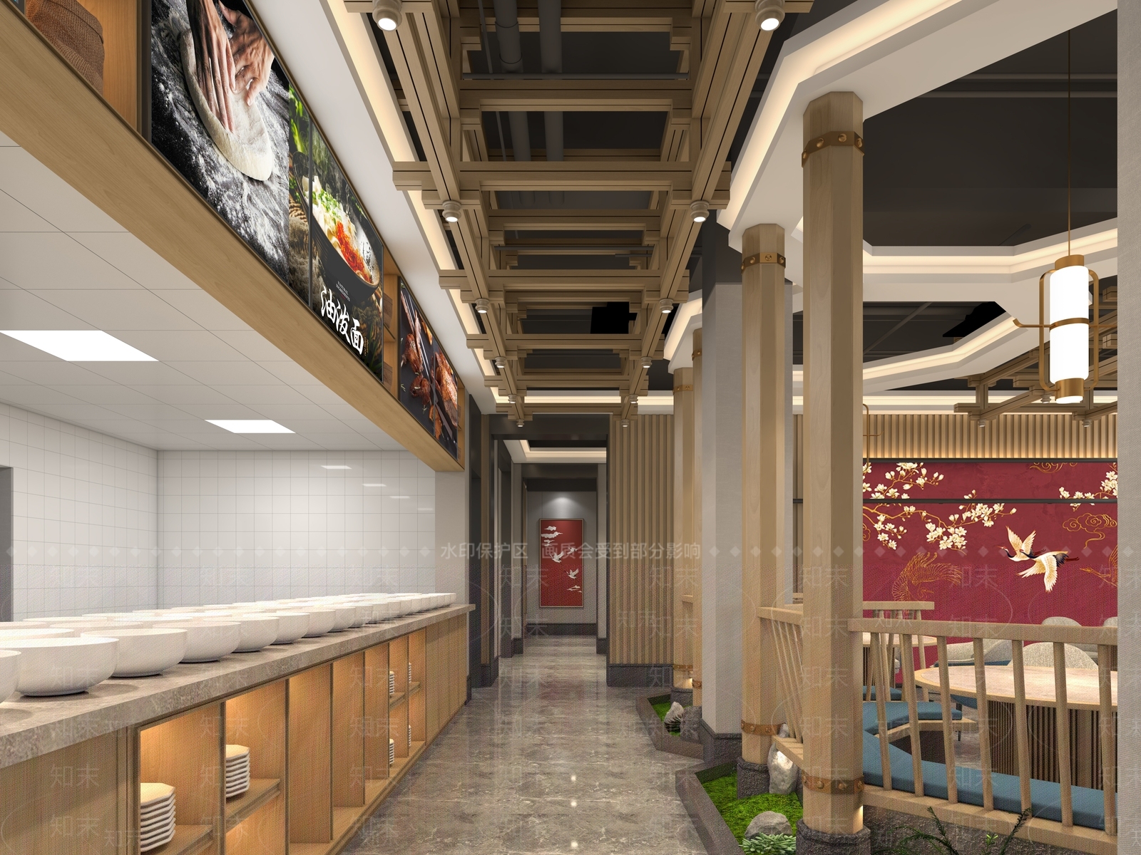 新中式自助餐厅3D模型下载【ID:1131112255】