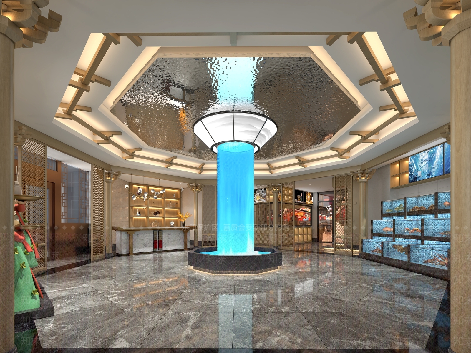 新中式自助餐厅3D模型下载【ID:1131112255】