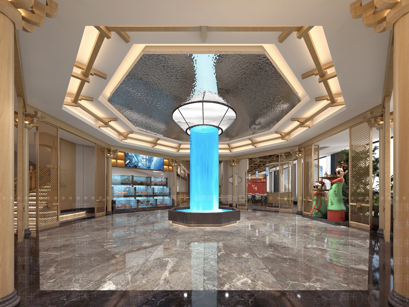 新中式自助餐厅3D模型下载【ID:1131112255】