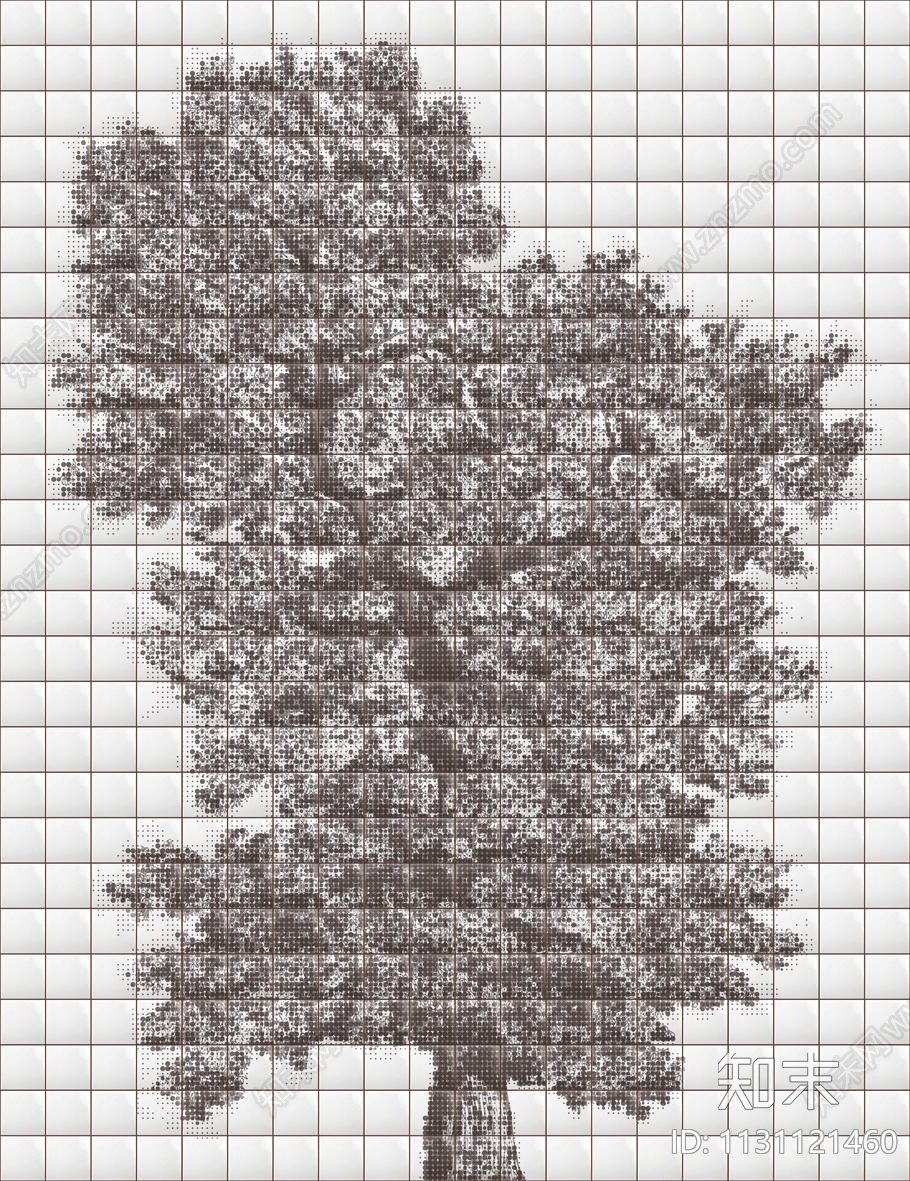 大树图案压花瓷砖马赛克装饰墙面贴图下载【ID:1131121460】