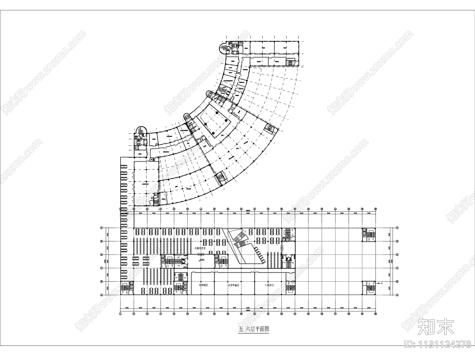 首都图书馆建筑cad施工图下载【ID:1131124278】