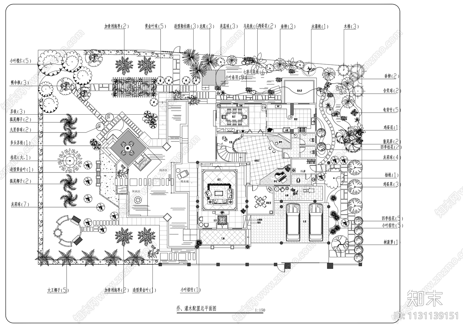 别墅庭院景观工程施工图下载【ID:1131139151】