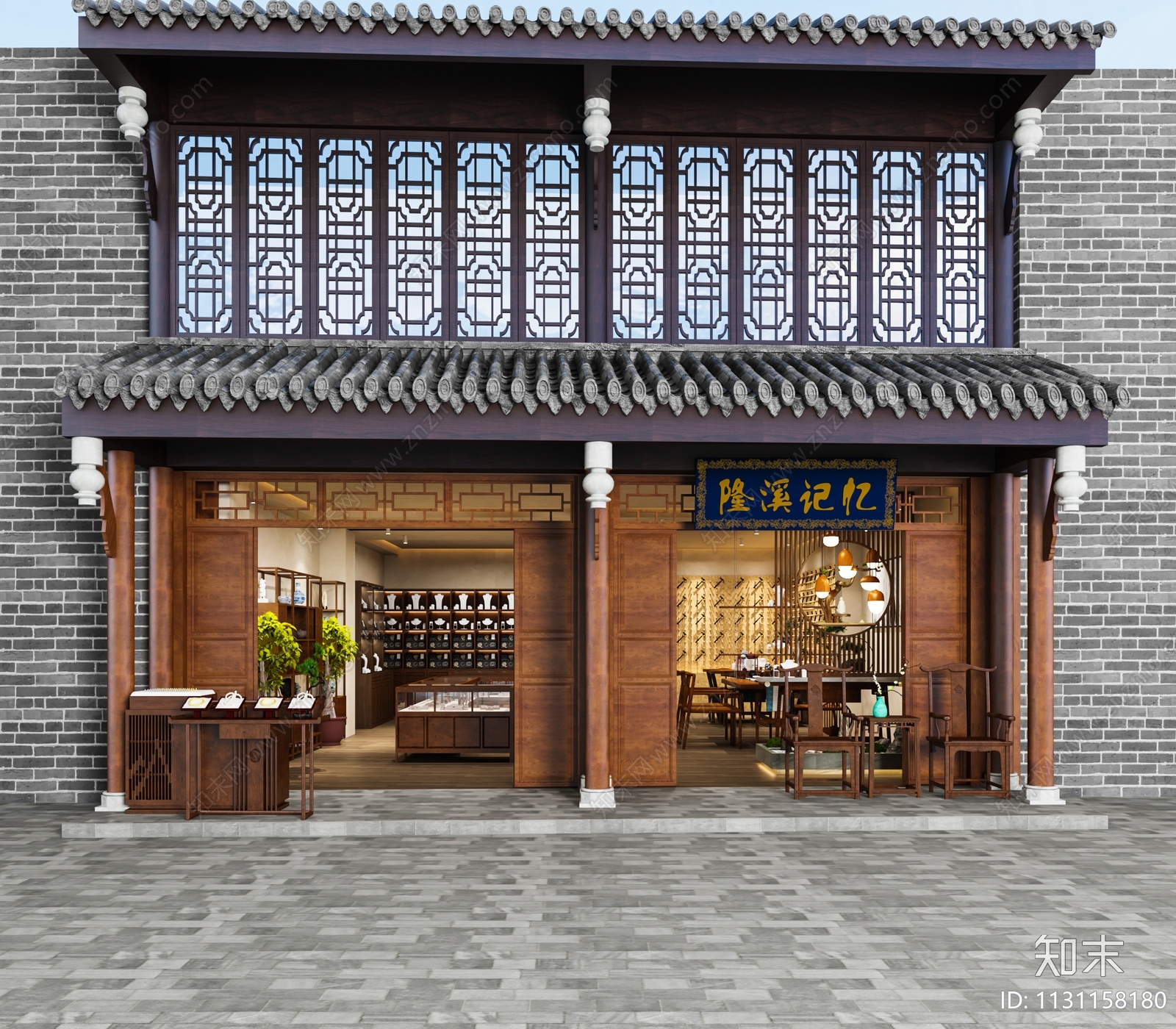 新中式珠宝银饰店门头3D模型下载【ID:1131158180】