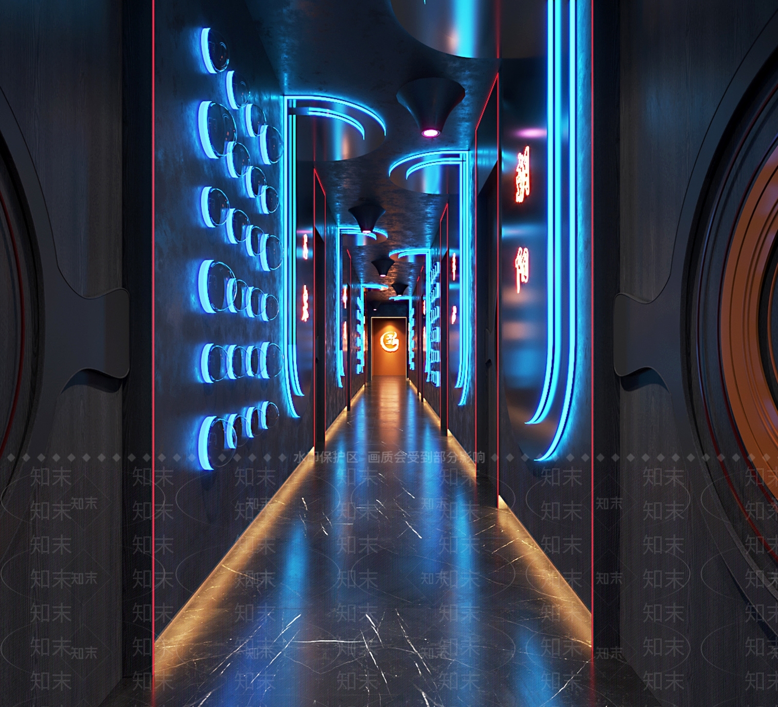 现代KTV走廊3D模型下载【ID:1131159296】