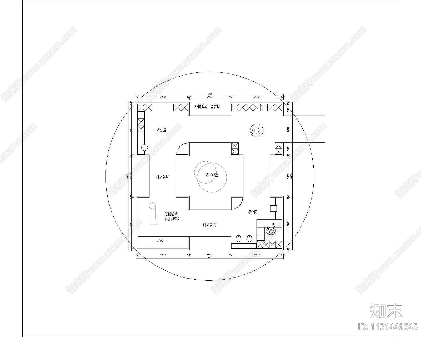 四个创意快闪店平面方案cad施工图下载【ID:1131449645】