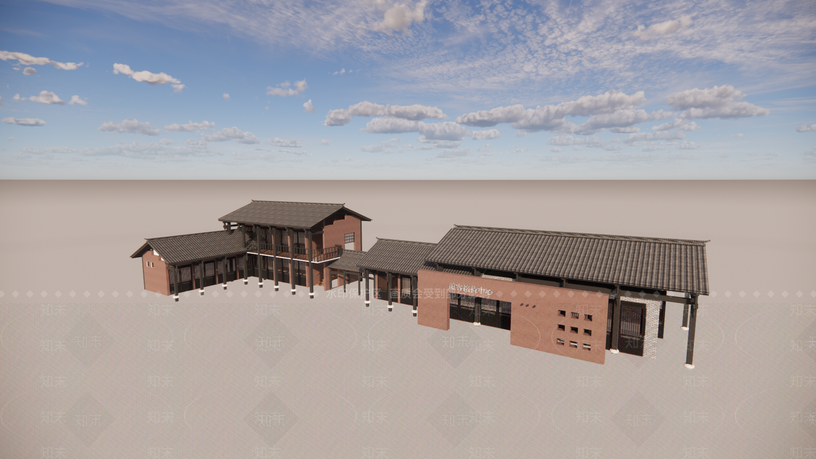 中式古建游客中心SU模型下载【ID:1131164802】