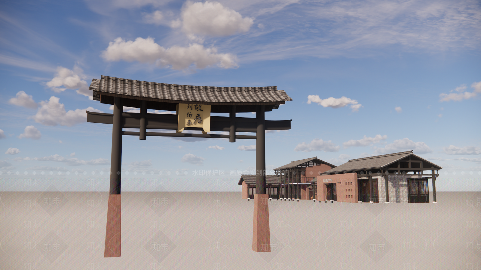 中式古建游客中心SU模型下载【ID:1131164802】