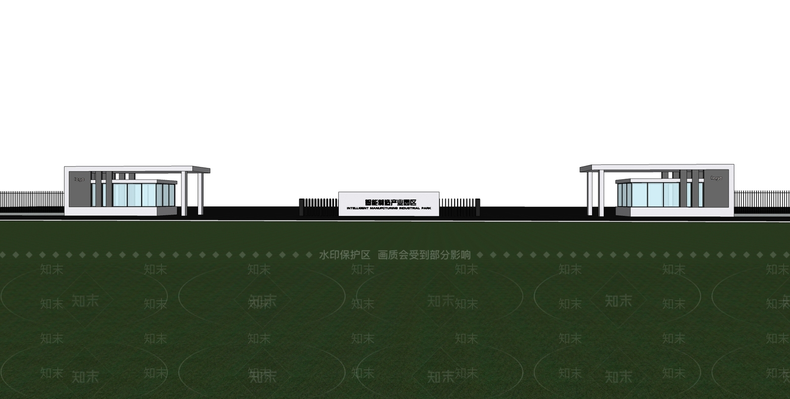 现代入口大门SU模型下载【ID:1131167919】