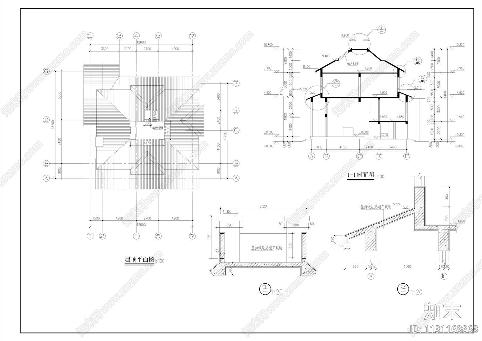 错层法式别墅全套建筑图施工图下载【ID:1131168863】