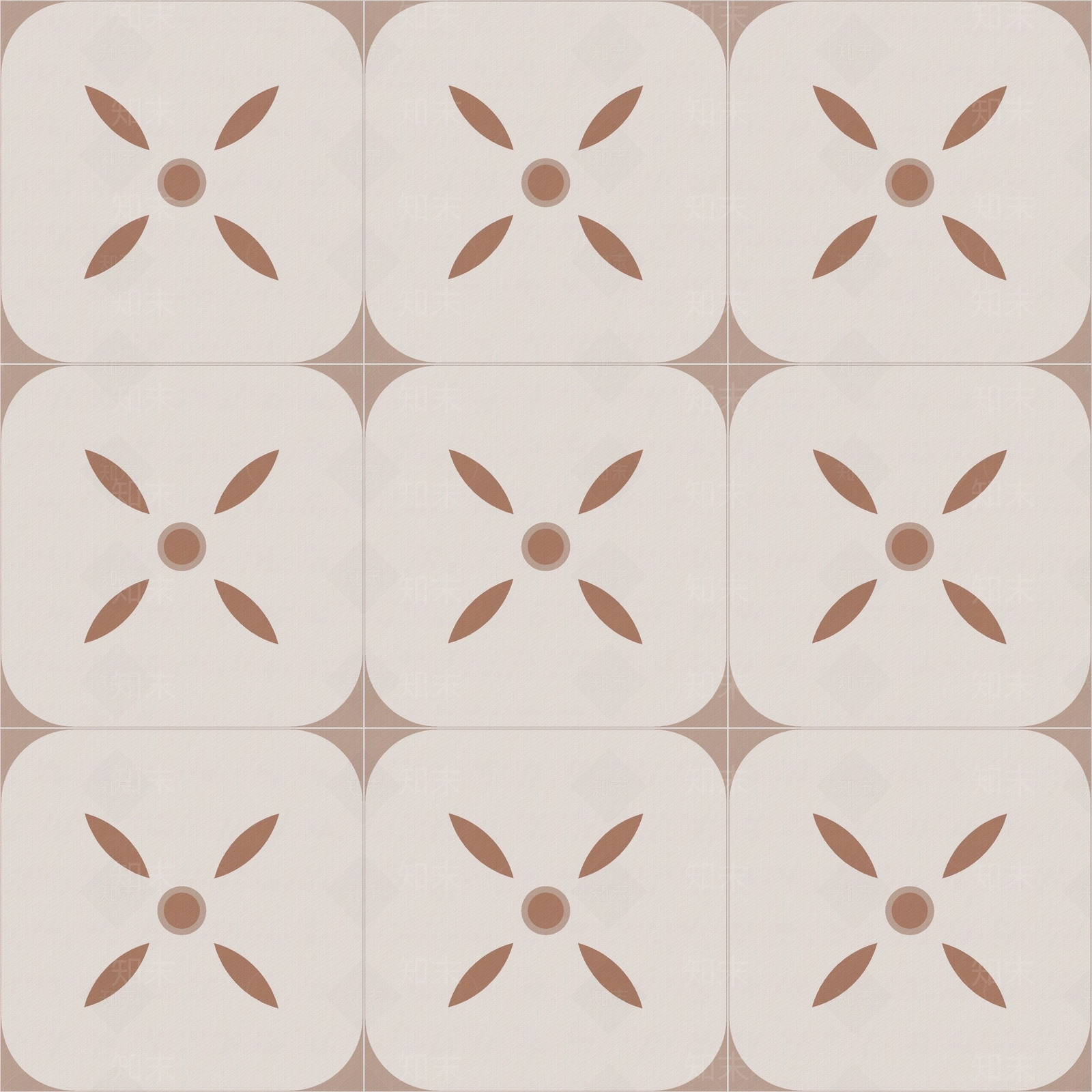 法式复古豆沙红图案花砖贴图下载【ID:1131172674】