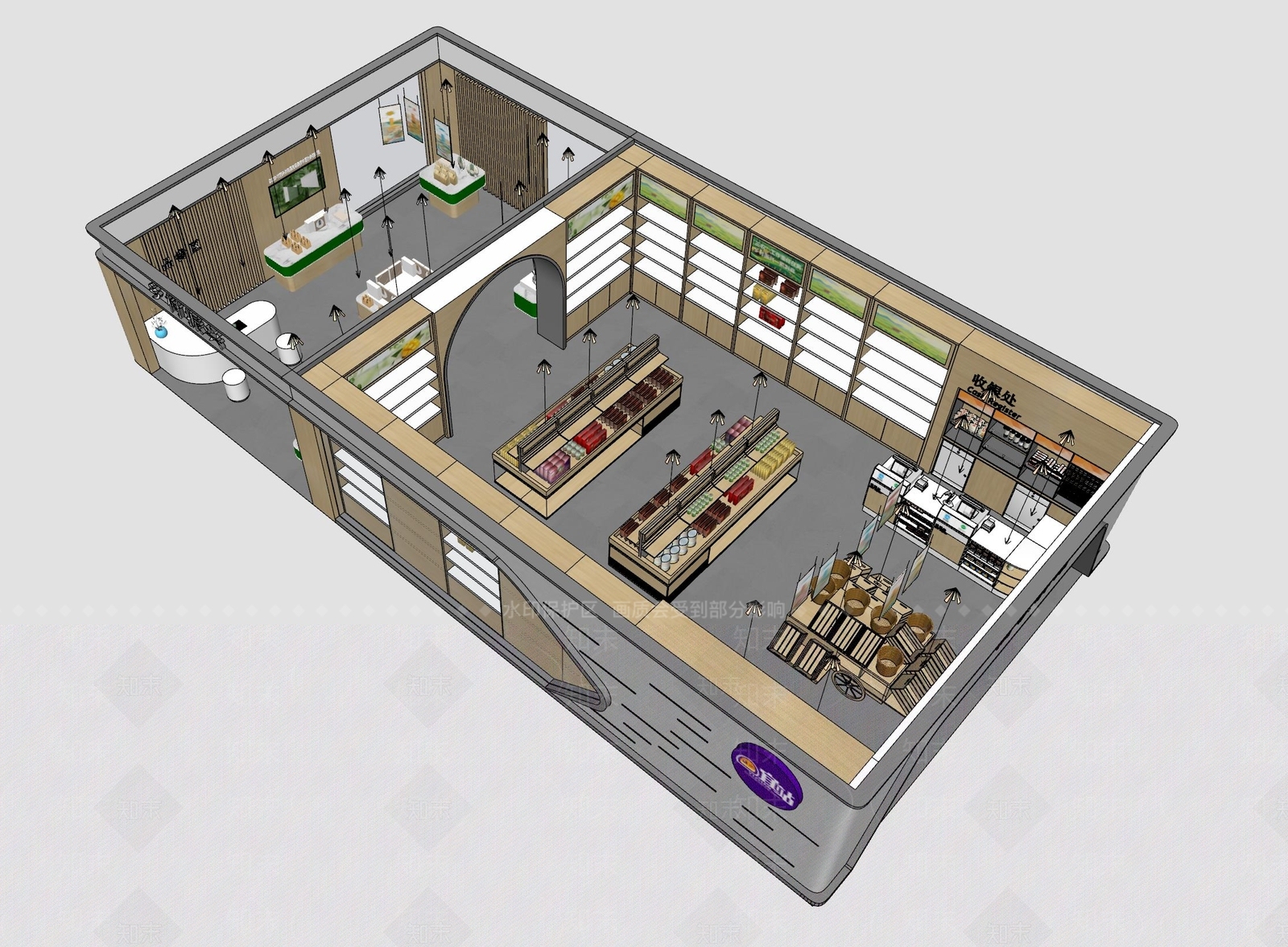 现代特产店SU模型下载【ID:1131174451】