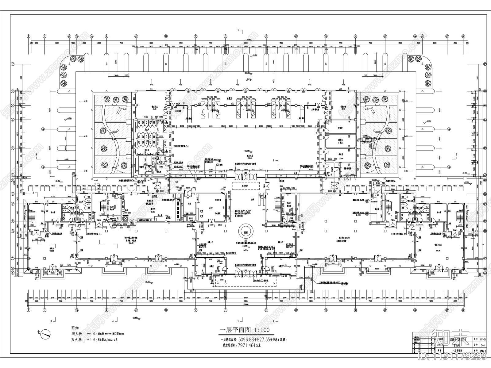 六套客运站建筑cad施工图下载【ID:1131179299】