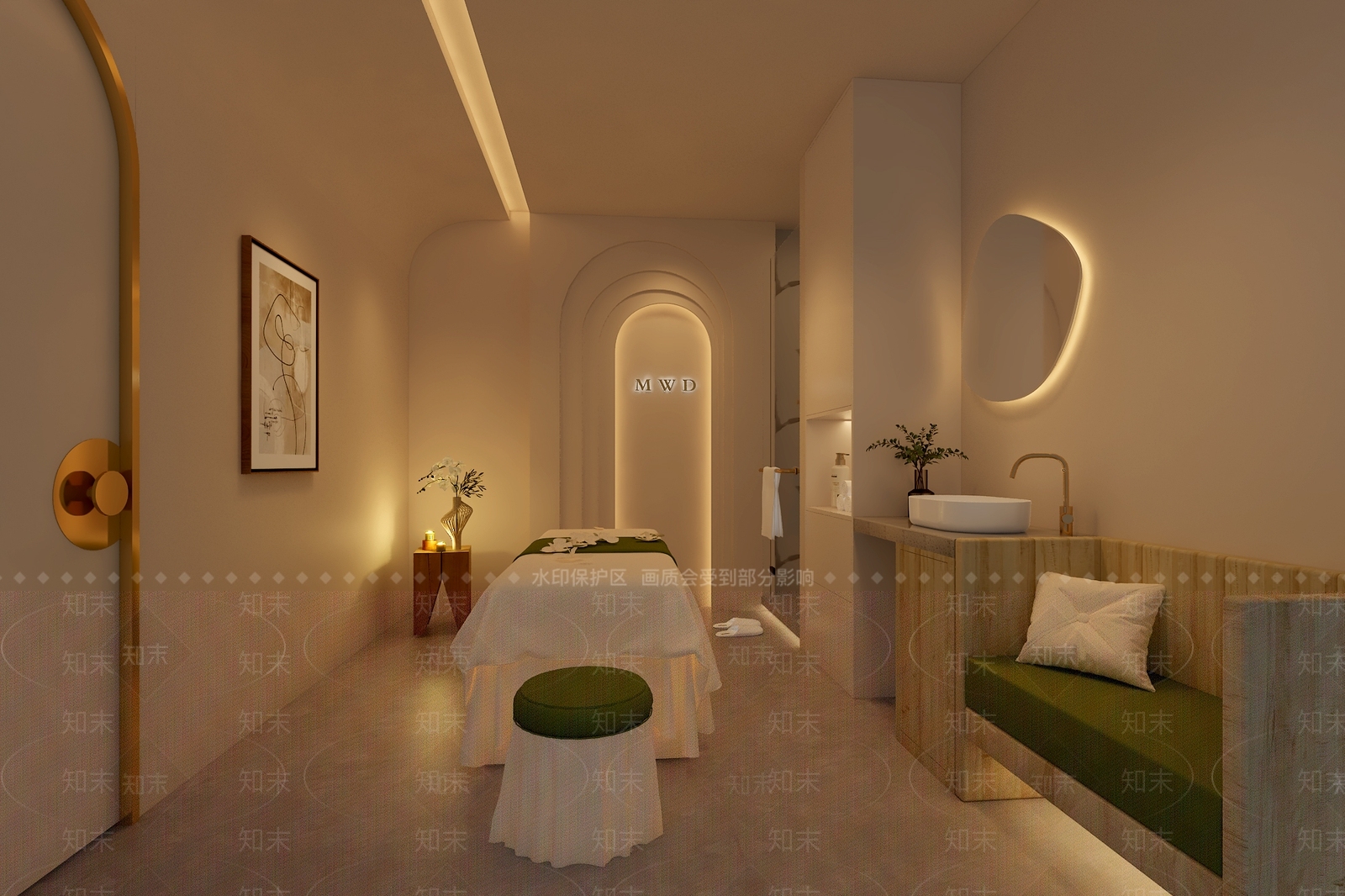 侘寂美容SPA店包间3D模型下载【ID:1131179291】