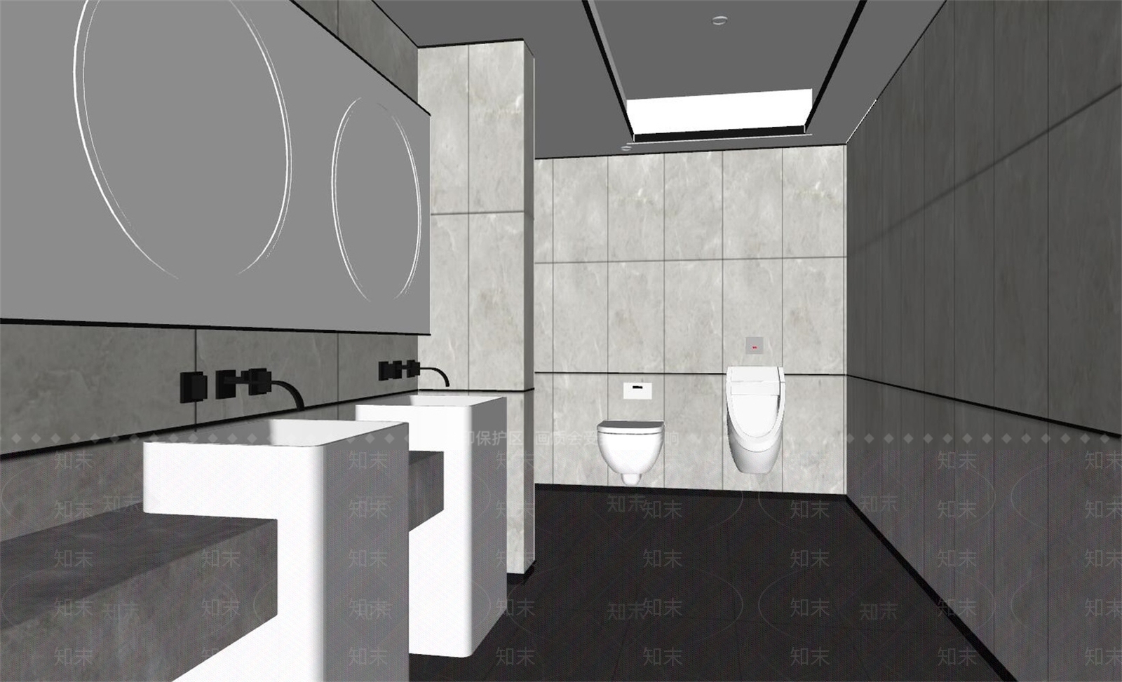 现代公共卫生间SU模型下载【ID:1131179356】
