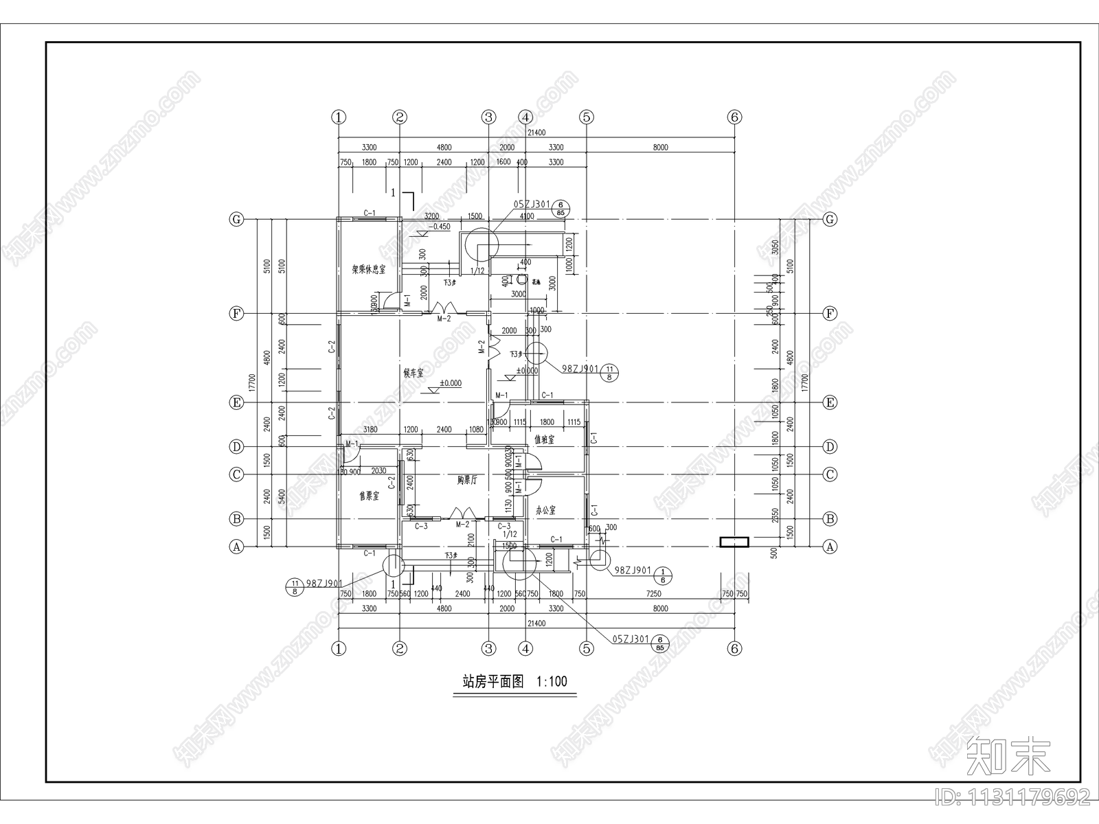 河南小型汽车站建筑cad施工图下载【ID:1131179692】