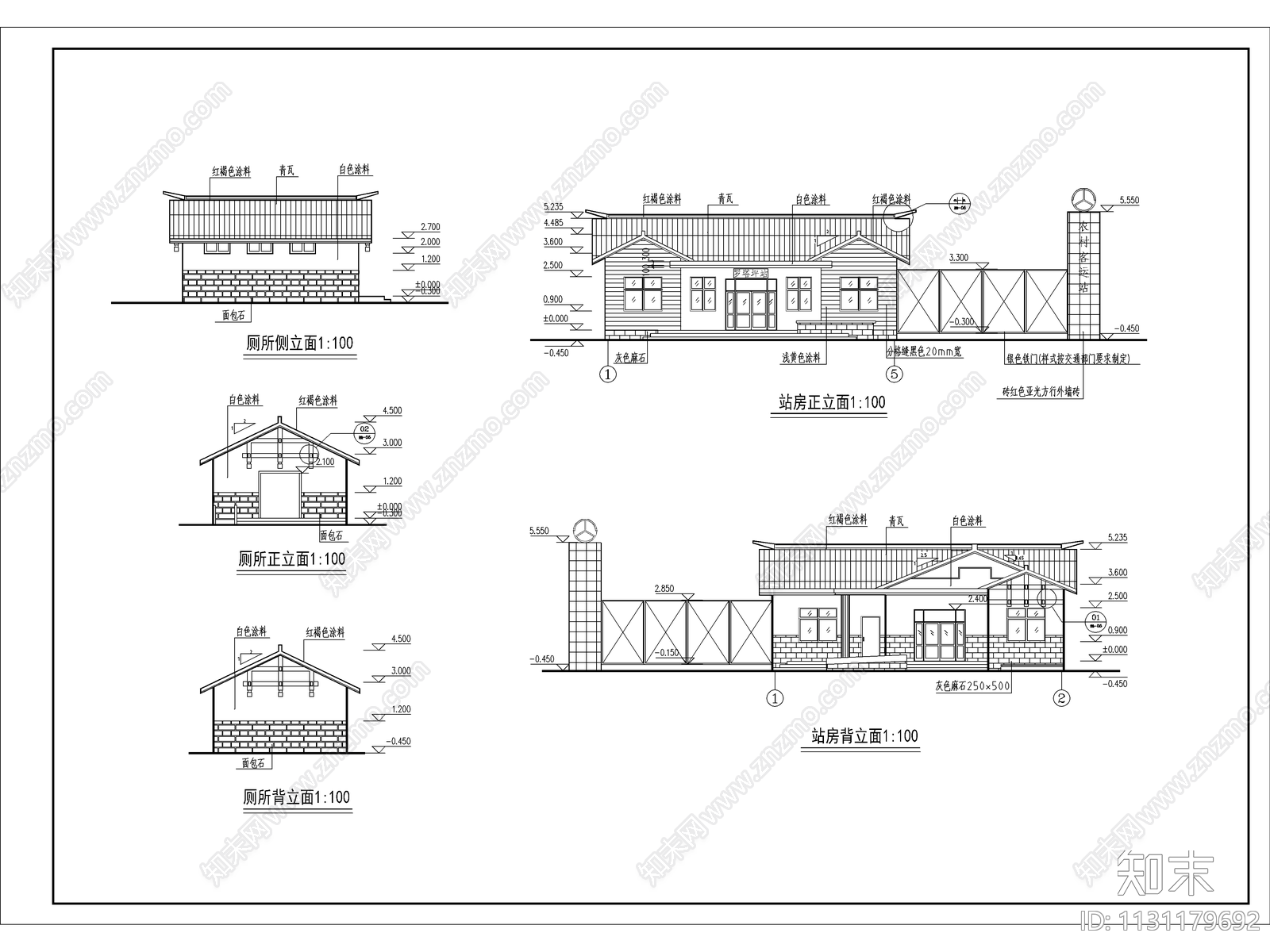 河南小型汽车站建筑cad施工图下载【ID:1131179692】