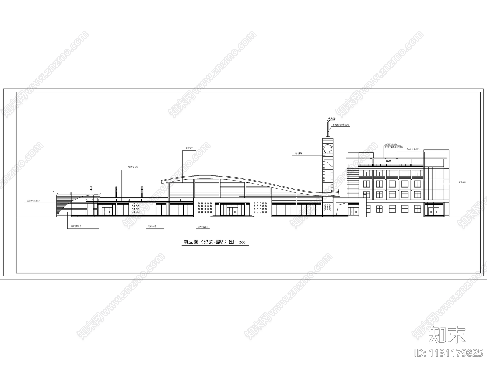 客运站建筑cad施工图下载【ID:1131179825】