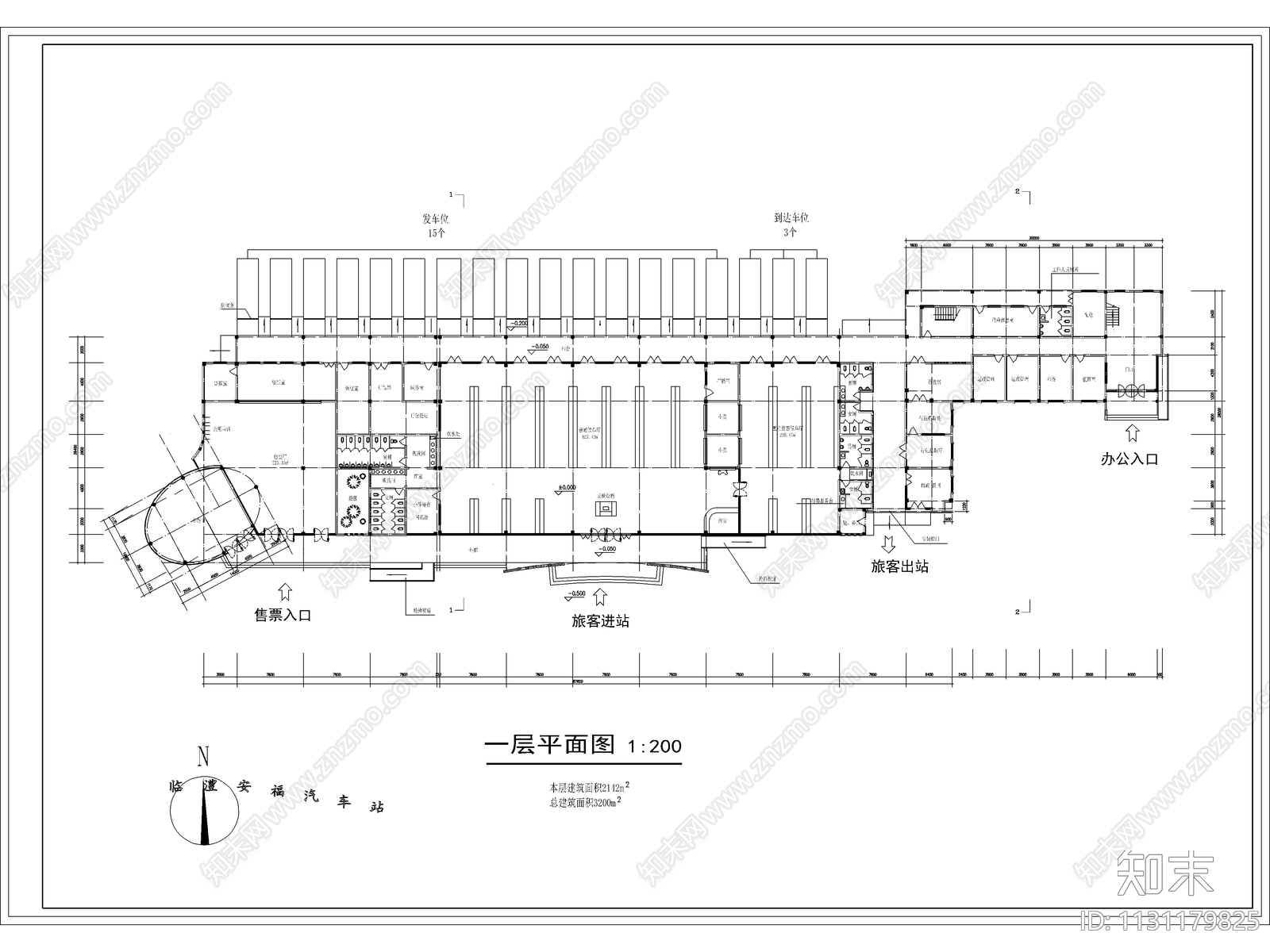 客运站建筑cad施工图下载【ID:1131179825】