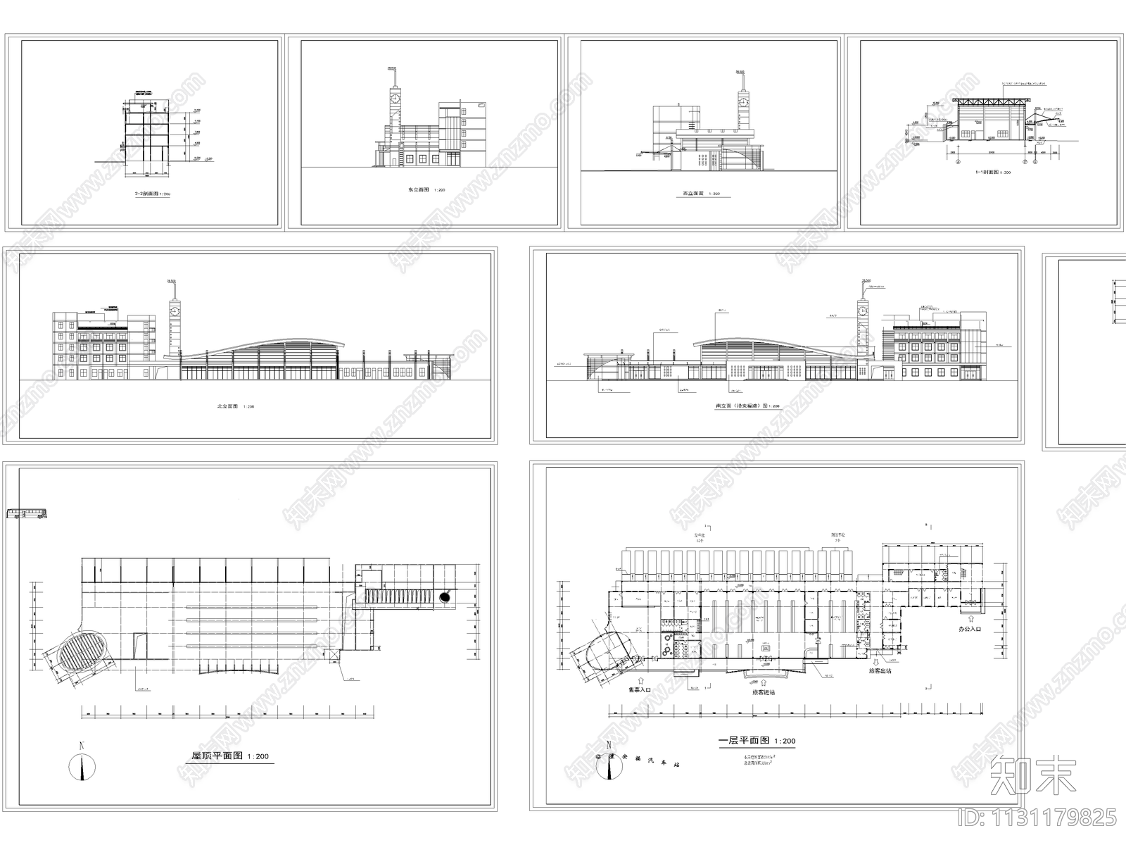 客运站建筑cad施工图下载【ID:1131179825】