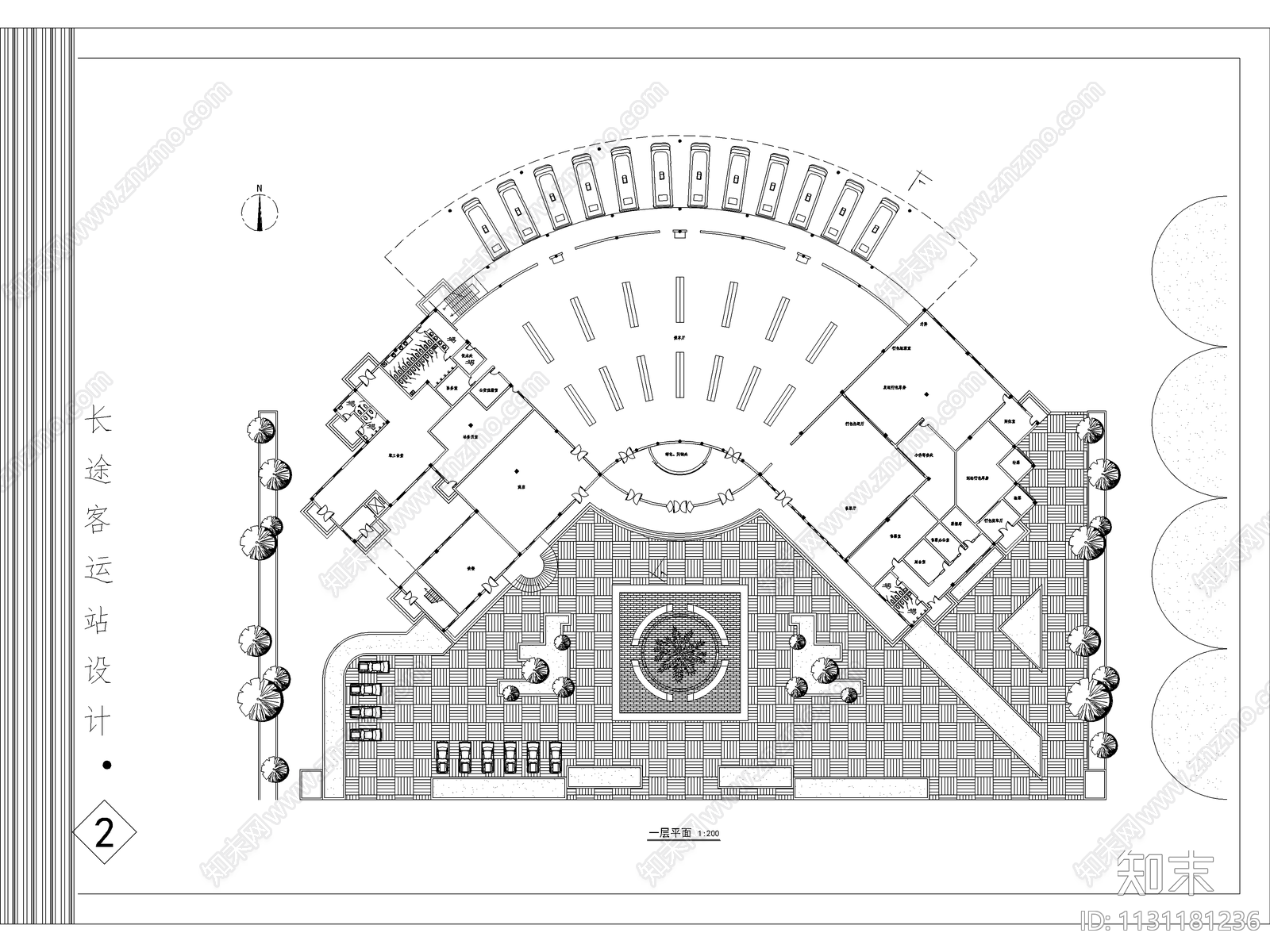 长途汽车站建筑cad施工图下载【ID:1131181236】