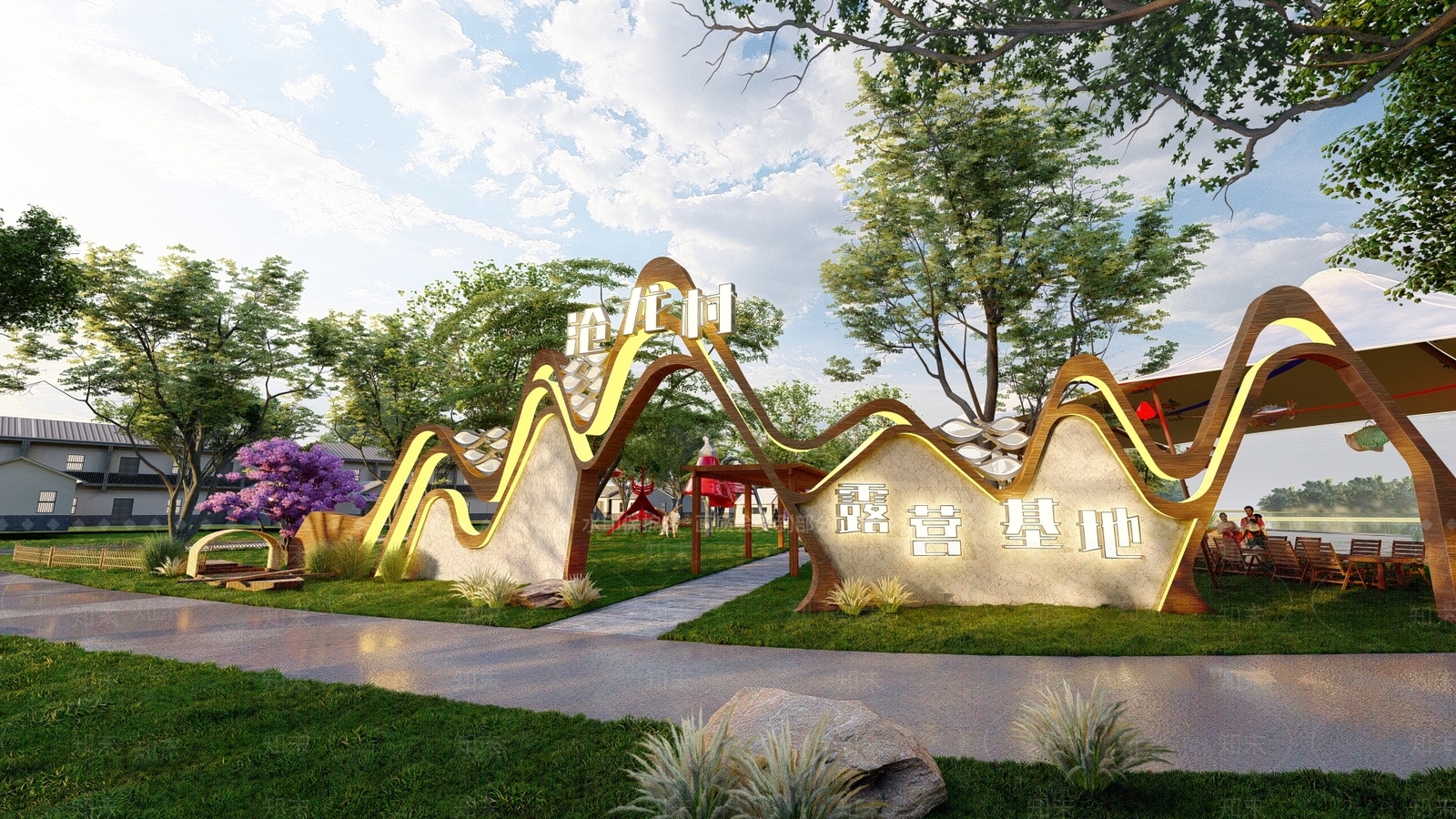 现代入口大门SU模型下载【ID:1131189322】