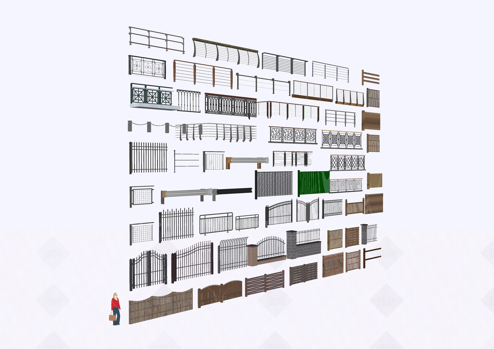 现代栅栏SU模型下载【ID:1131197076】