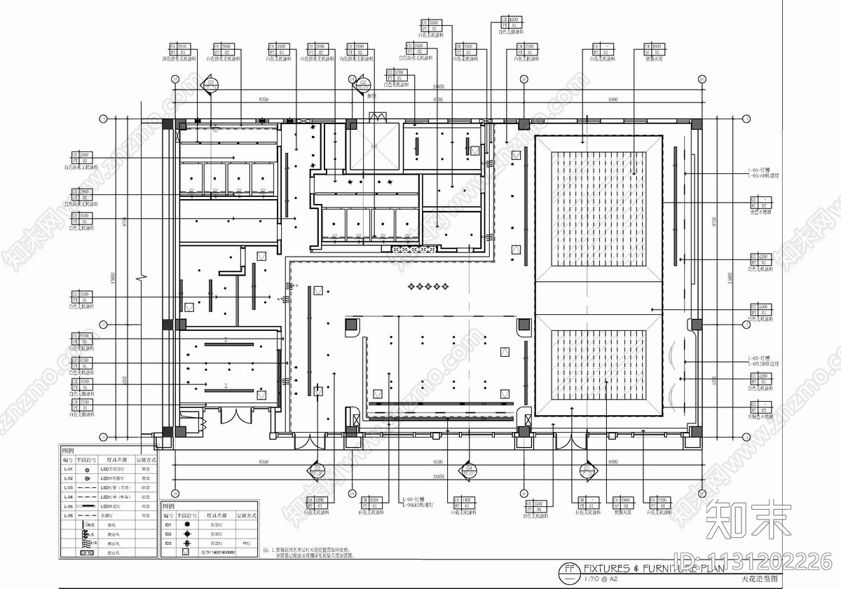 400㎡销售中心cad施工图下载【ID:1131202226】
