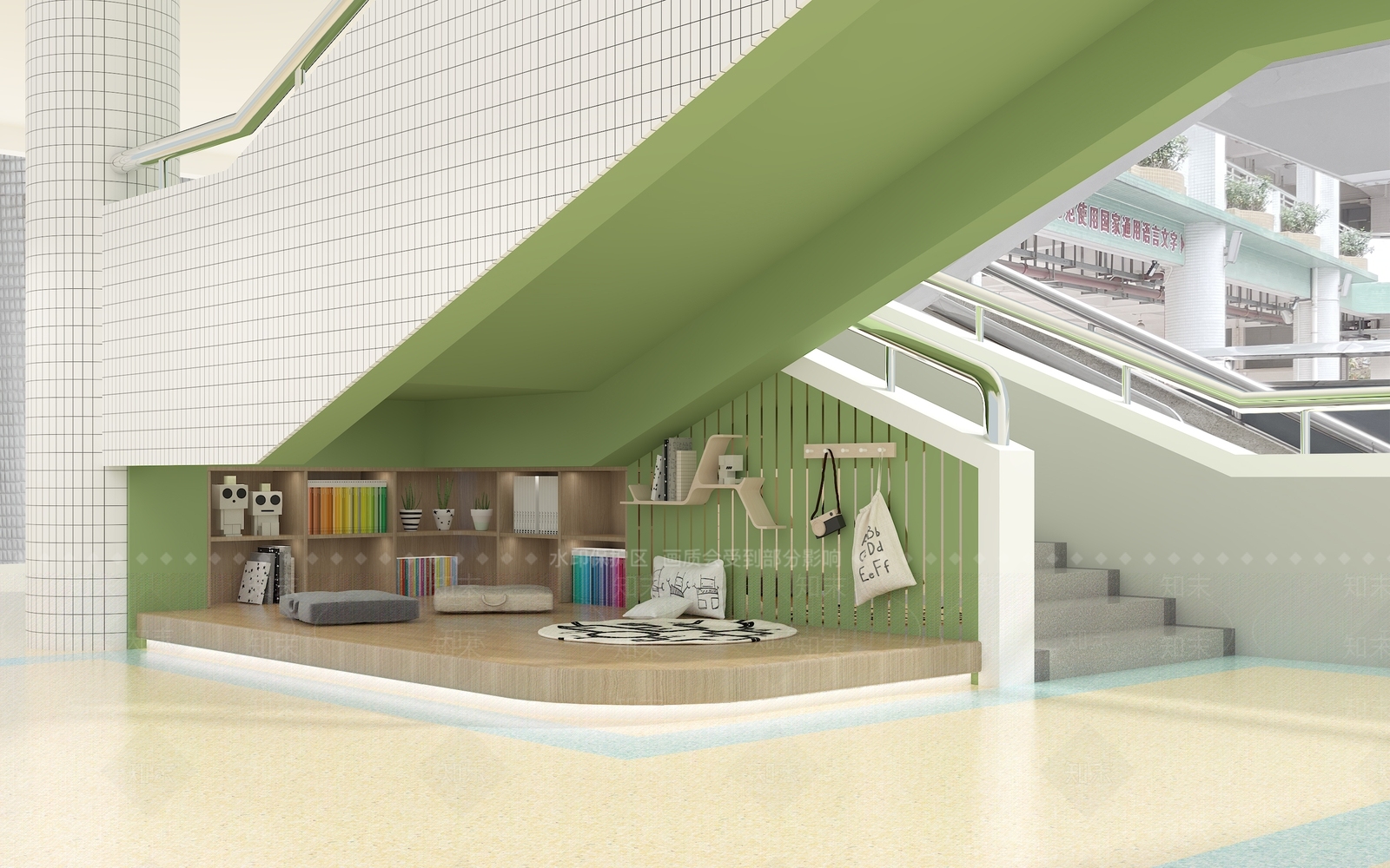 现代楼梯读书角3D模型下载【ID:1131203318】