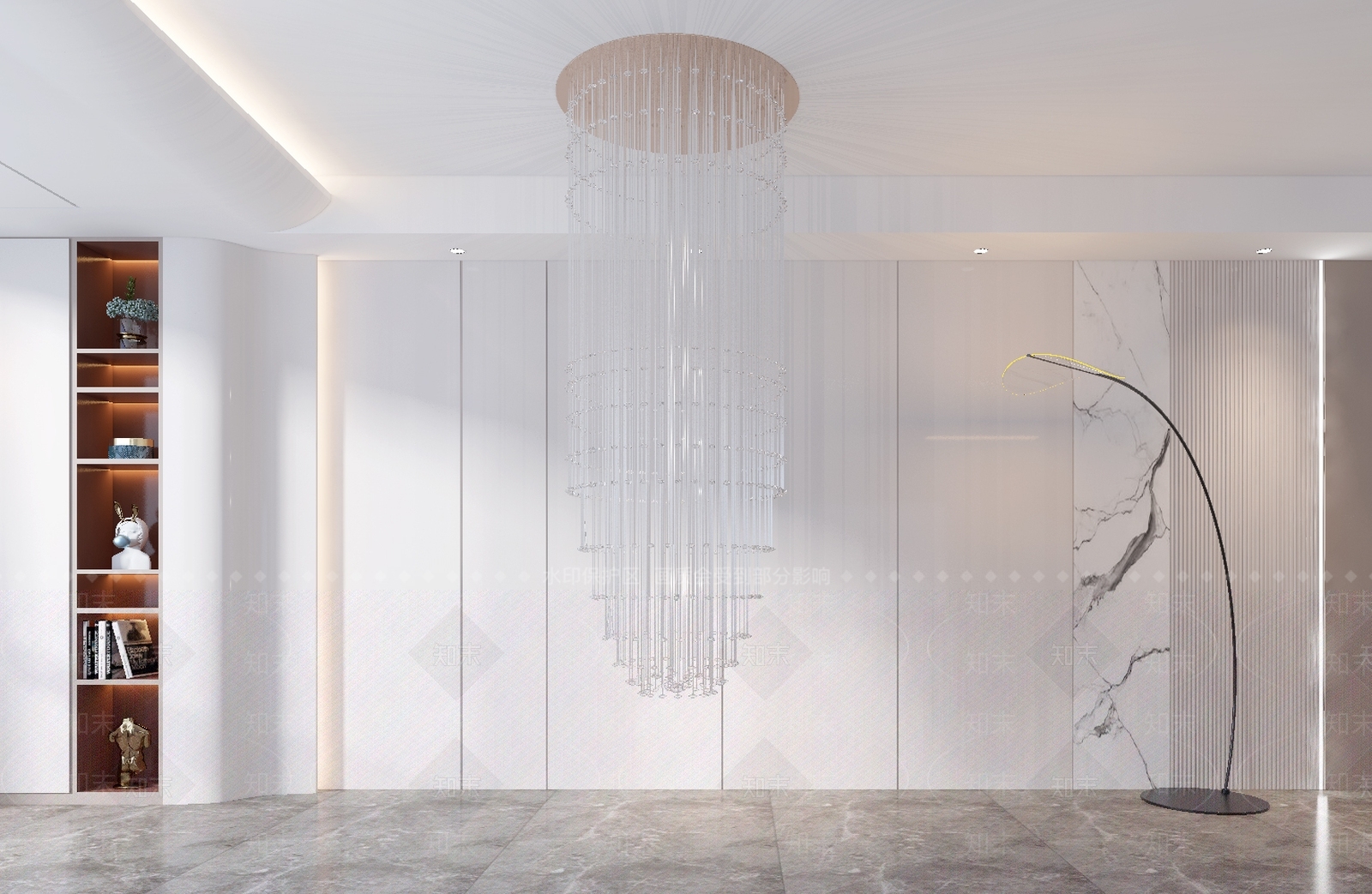 现代圆形水晶吊灯3D模型下载【ID:1131205445】