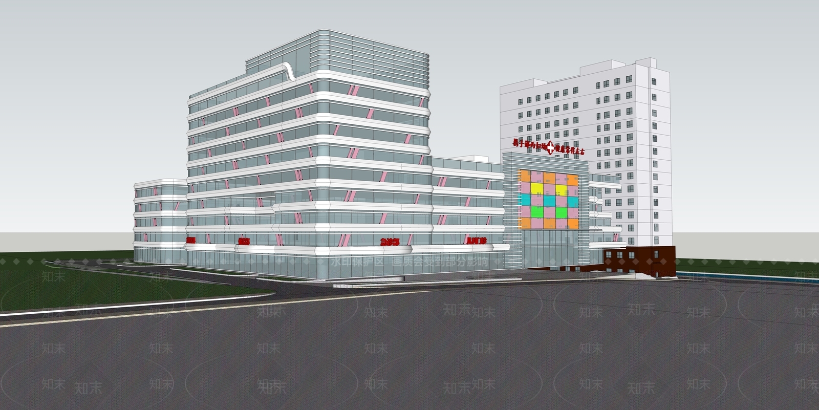 现代医疗建筑SU模型下载【ID:1131205398】