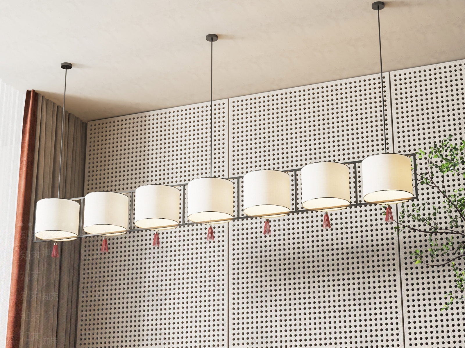 新中式茶室吊灯3D模型下载【ID:1131208270】